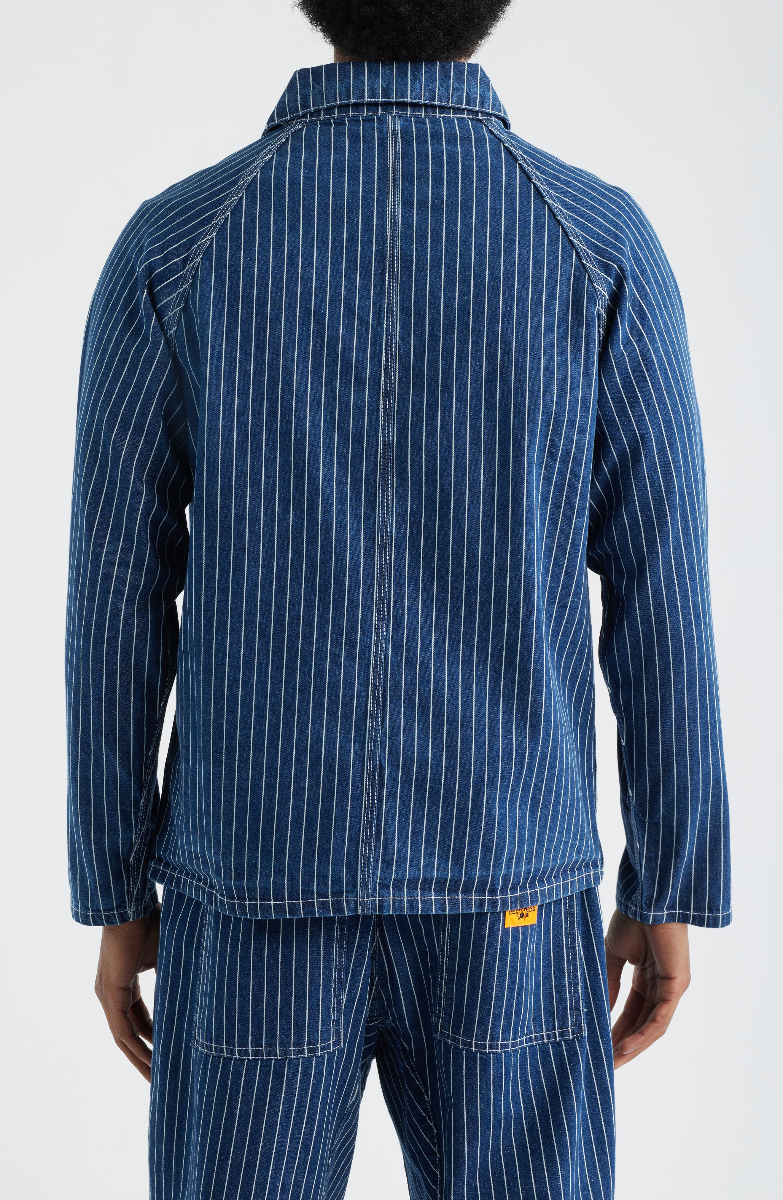 Pinstripe Organic Cotton Denim Utility Jacket - image 2