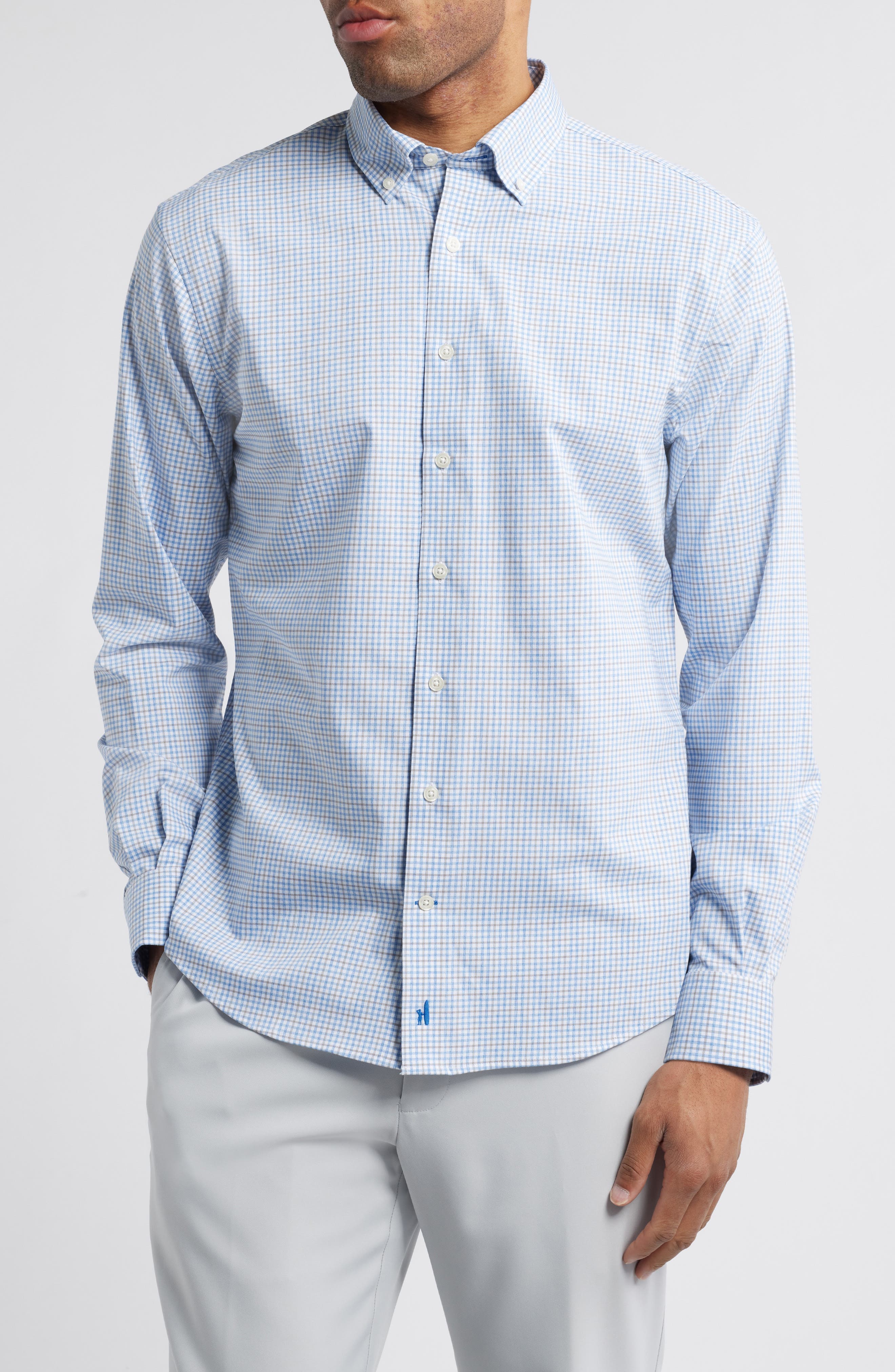 Koby Gingham Performance Button-Down Shirt - image 3