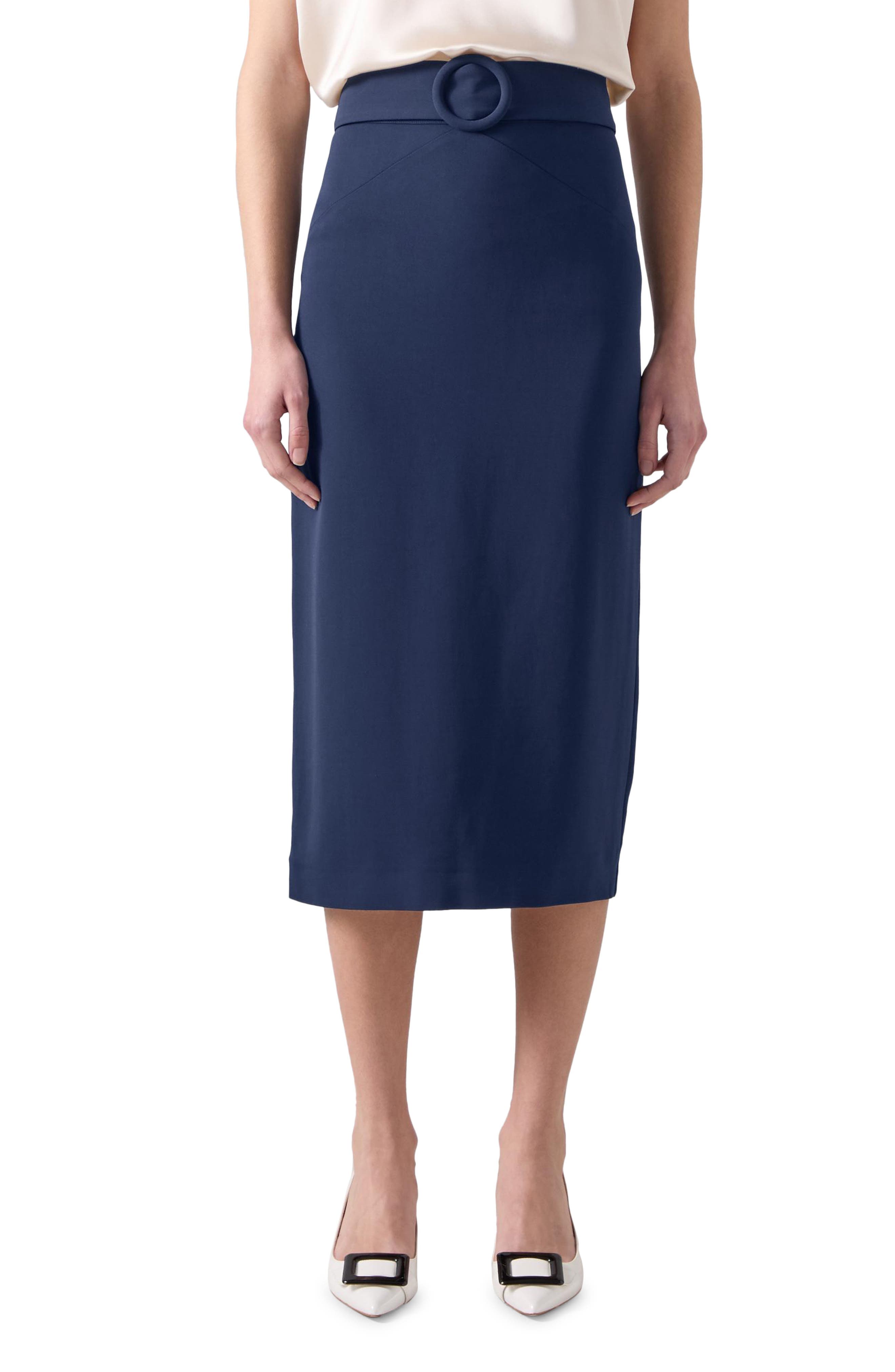 Klaudia Belted Midi Pencil Skirt - image 1