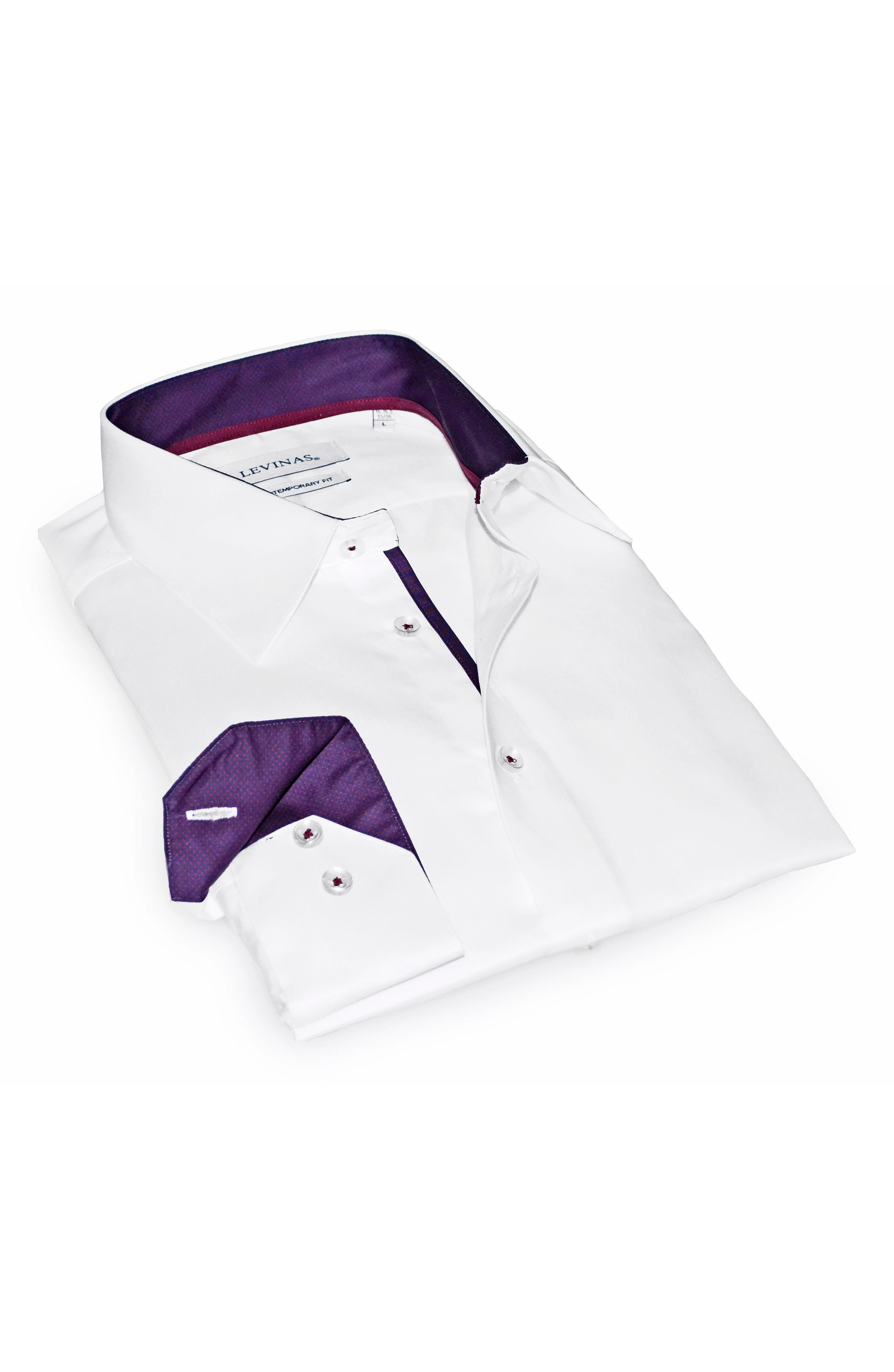 Contemporary Fit Solid Button-Up Shirt - image 1