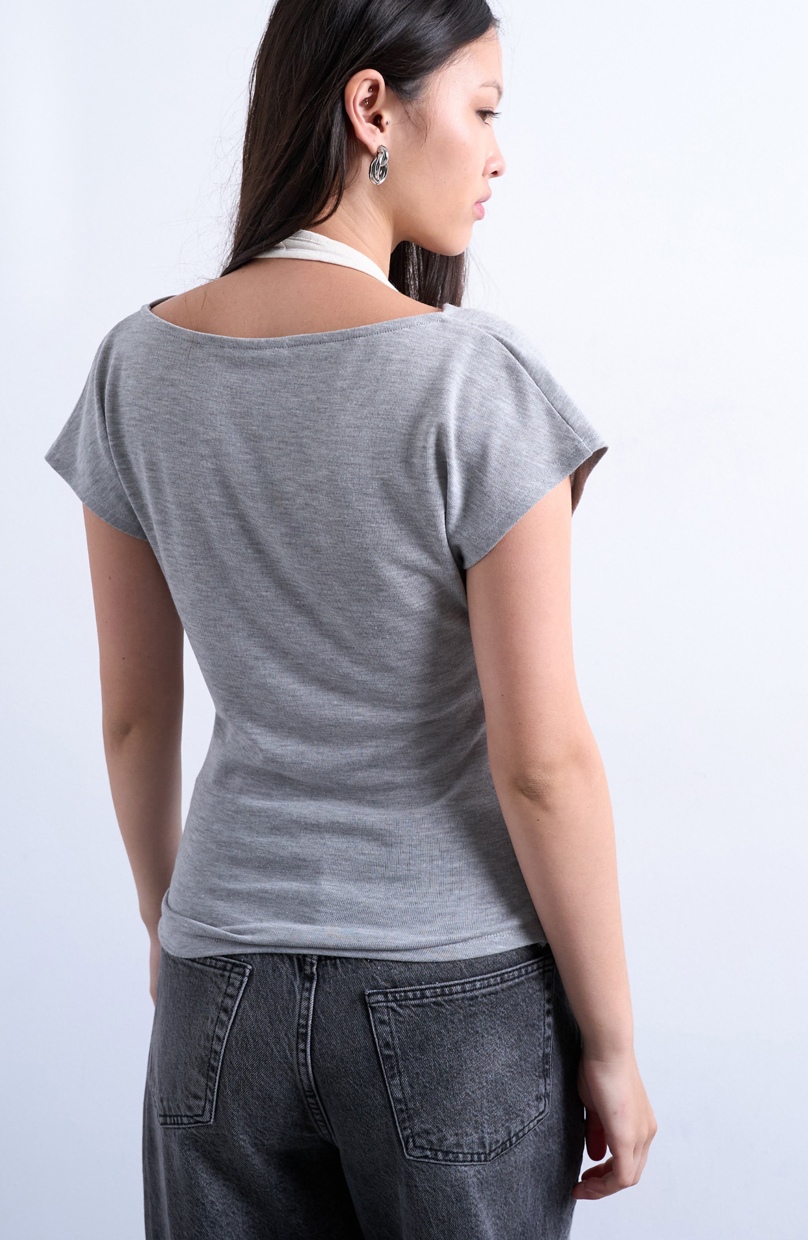 Layered Cowl Neck Top - image 2