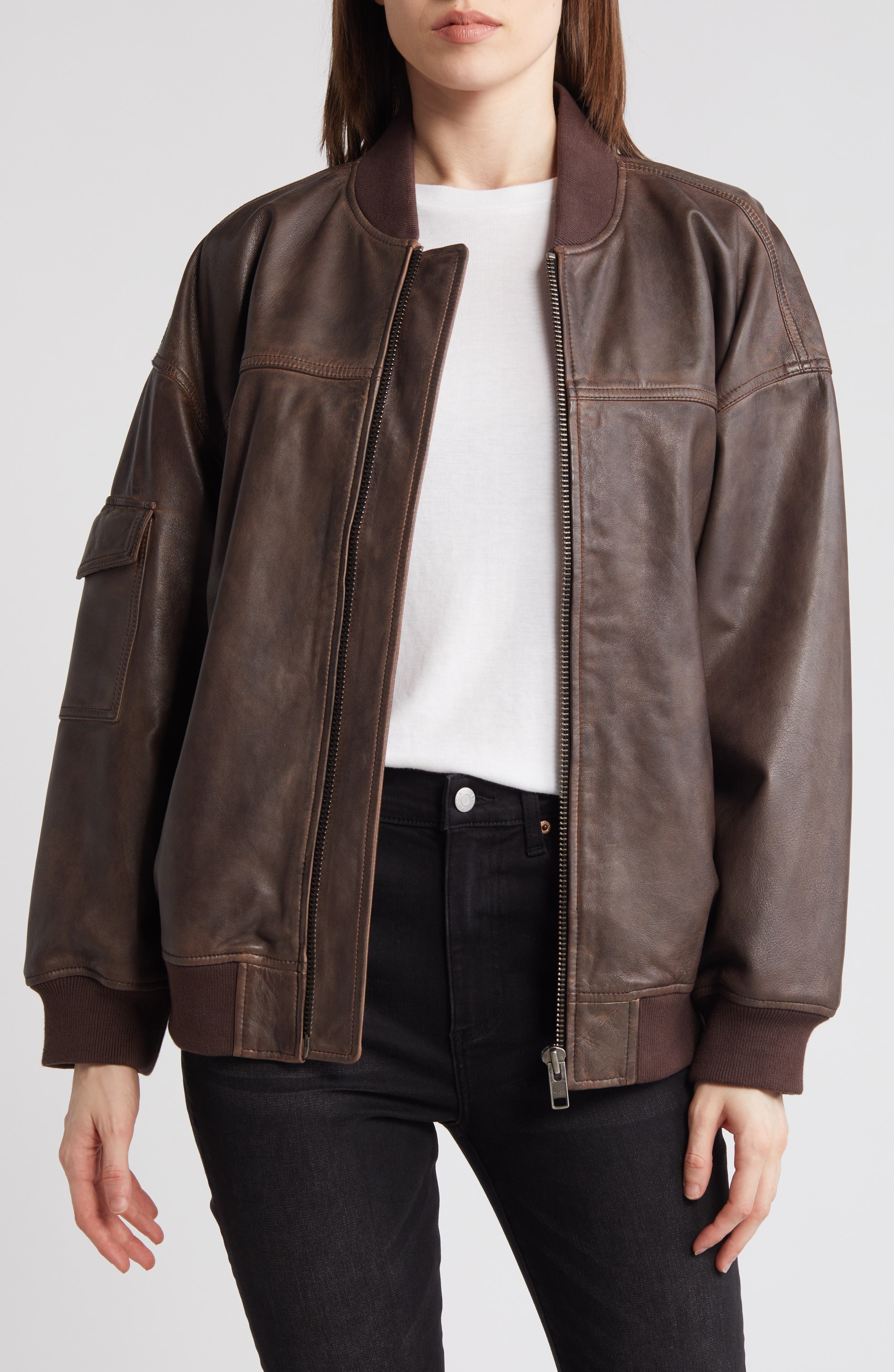 Leather Bomber Jacket - image 1