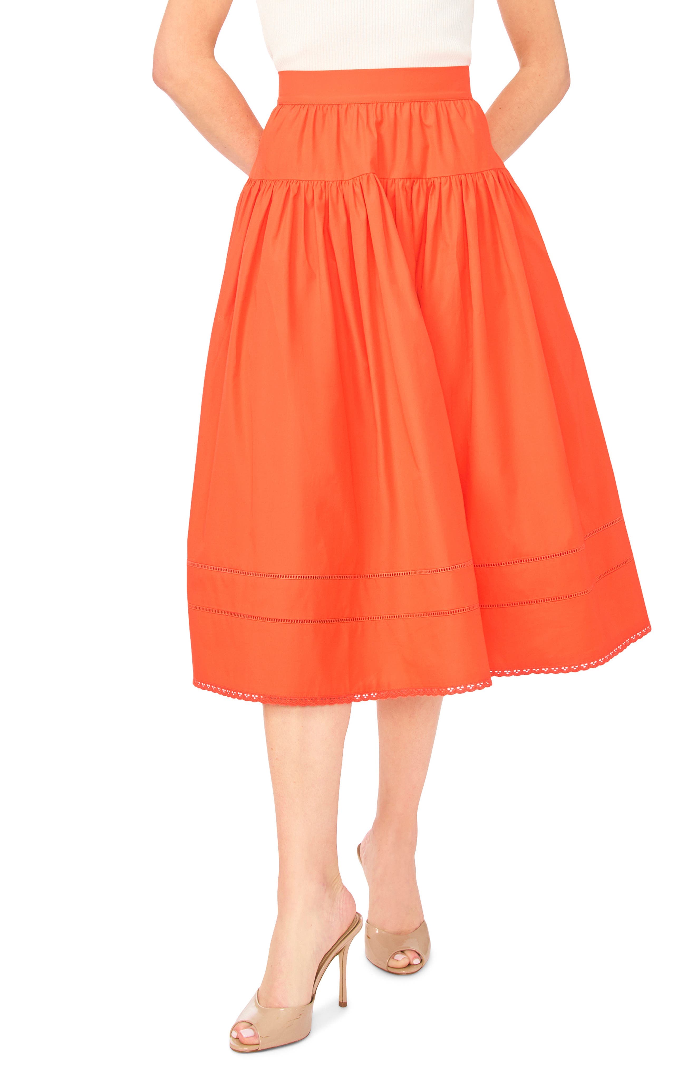 Erin Tiered Cotton Midi Skirt - image 1