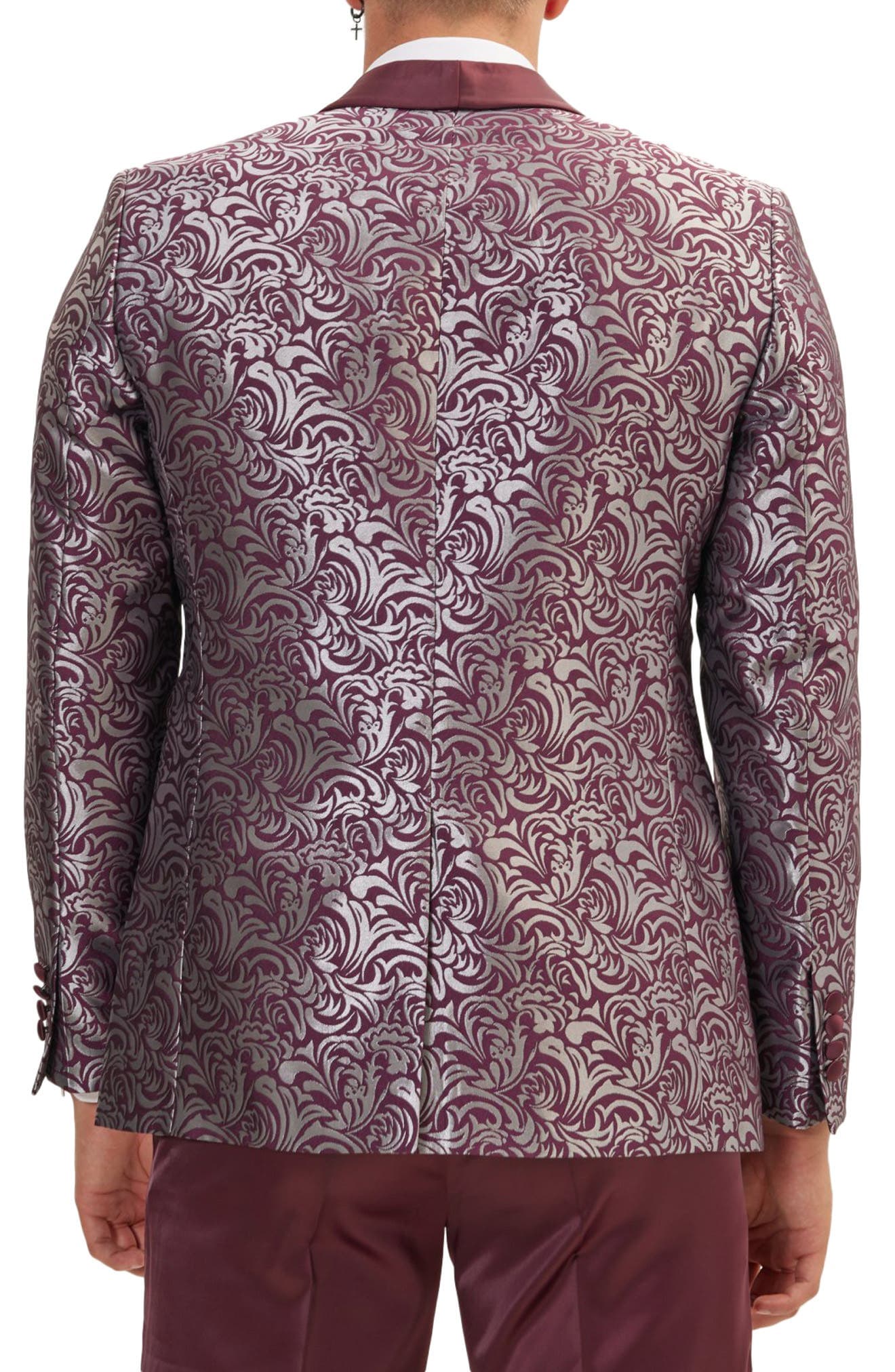 Metallic Paisley Pattern Tuxedo Jacket - image 2