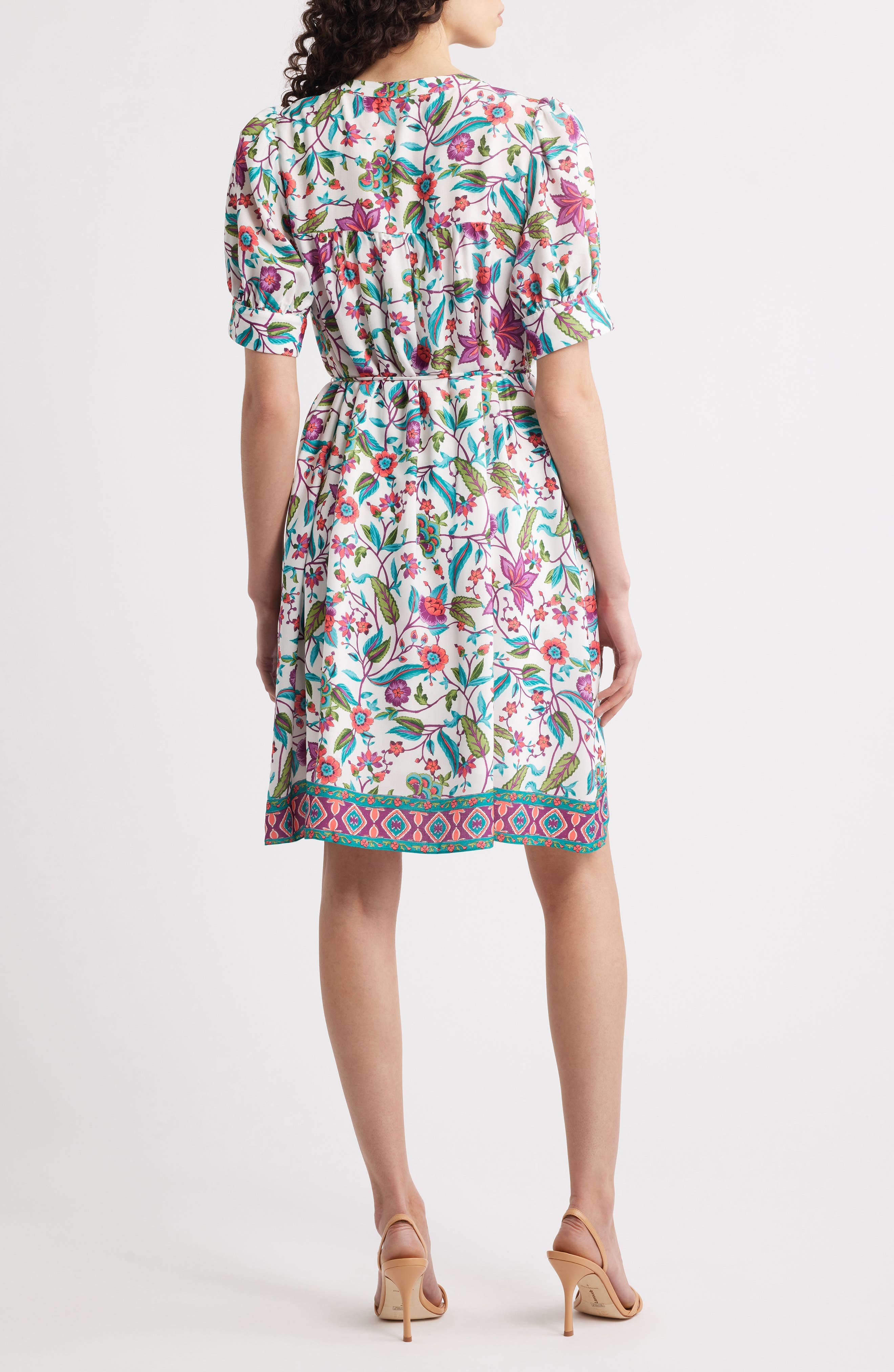 Floral Print Short Sleeve Dress - image 2