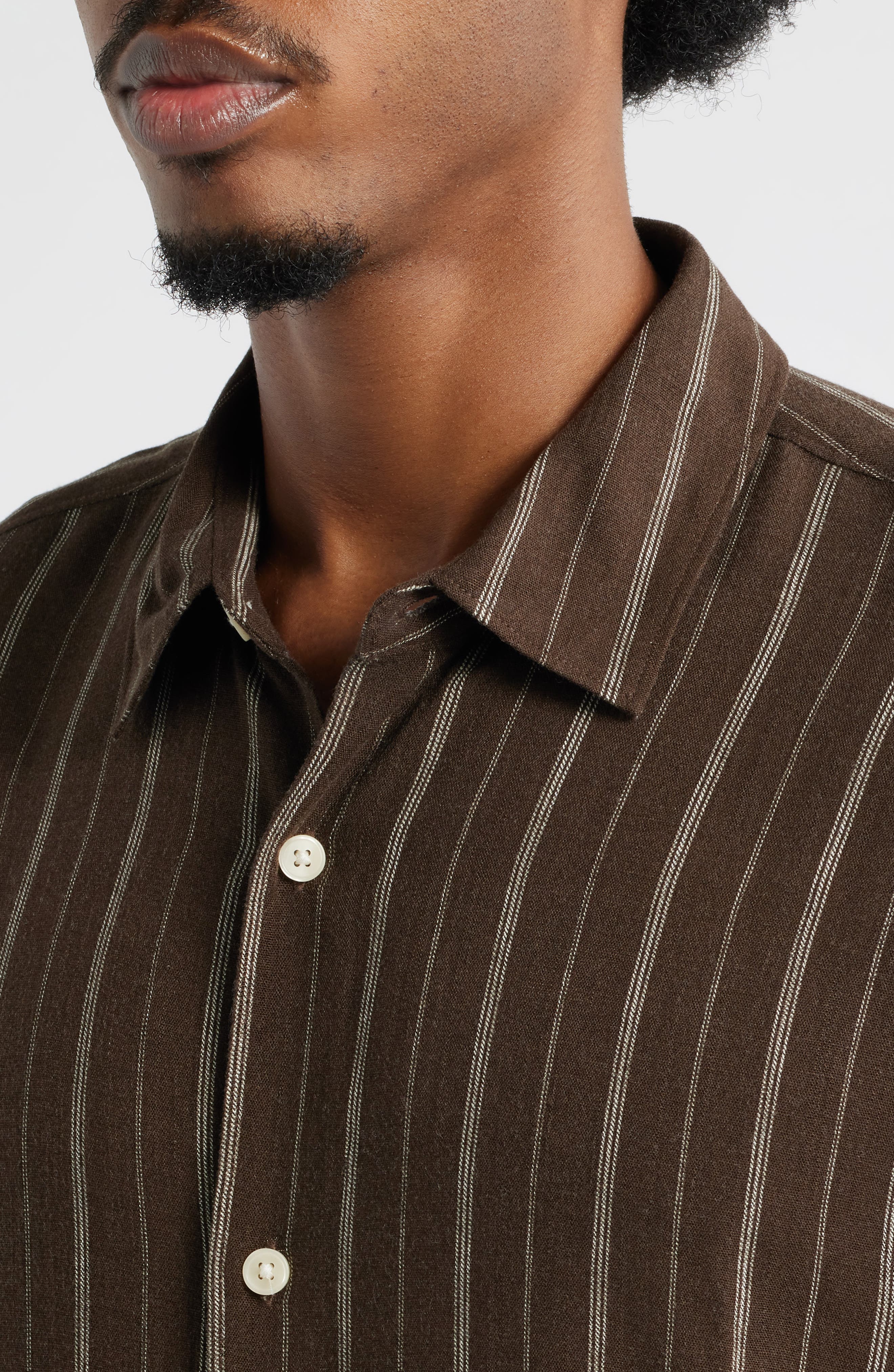 Stripe Short Sleeve Button-Up Shirt - image 2