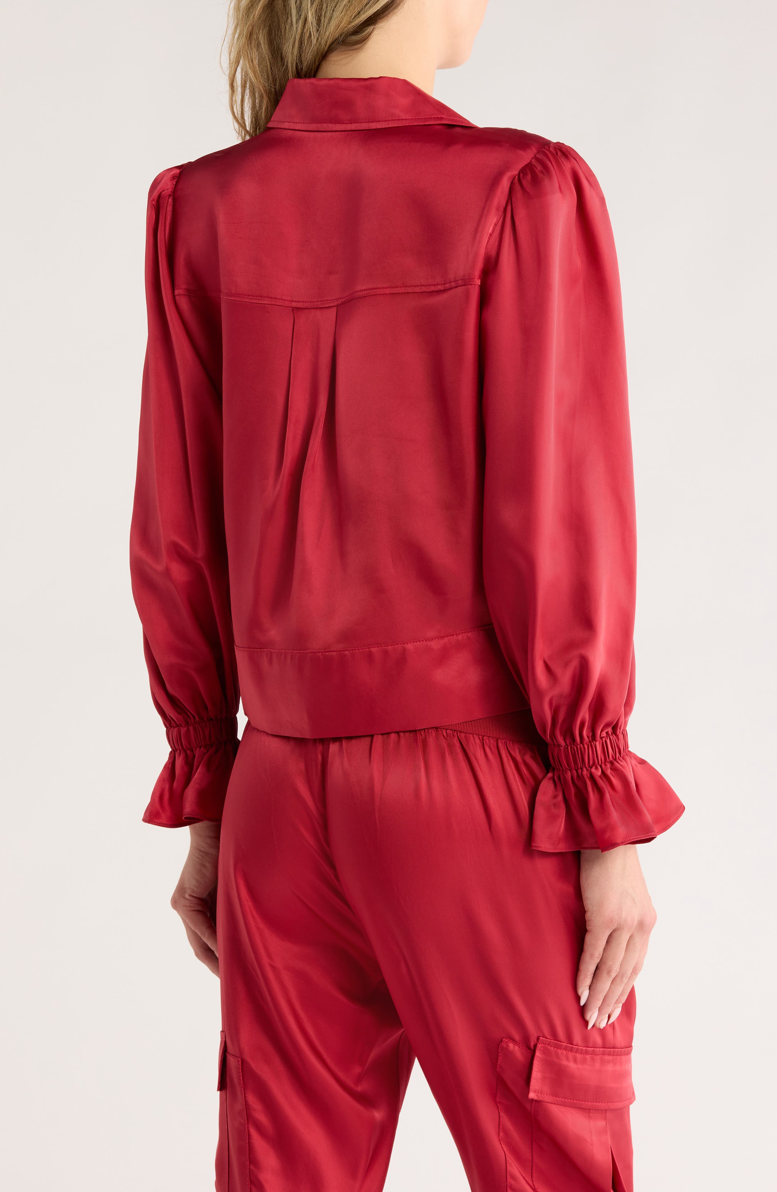 Holly Ruffle Satin Twill Jacket - image 2