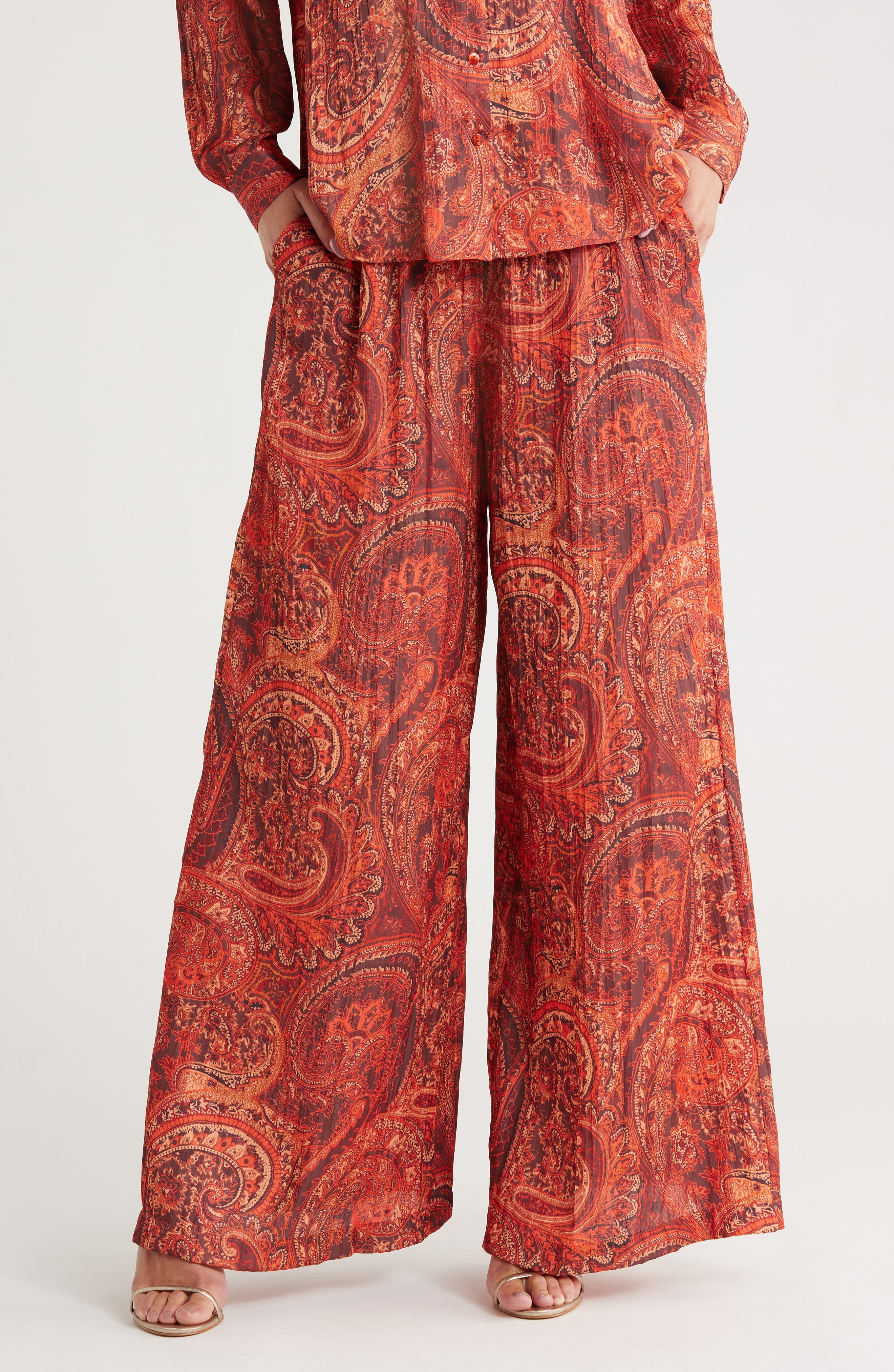 Lillian Paisley Wide Leg Pants - image 1