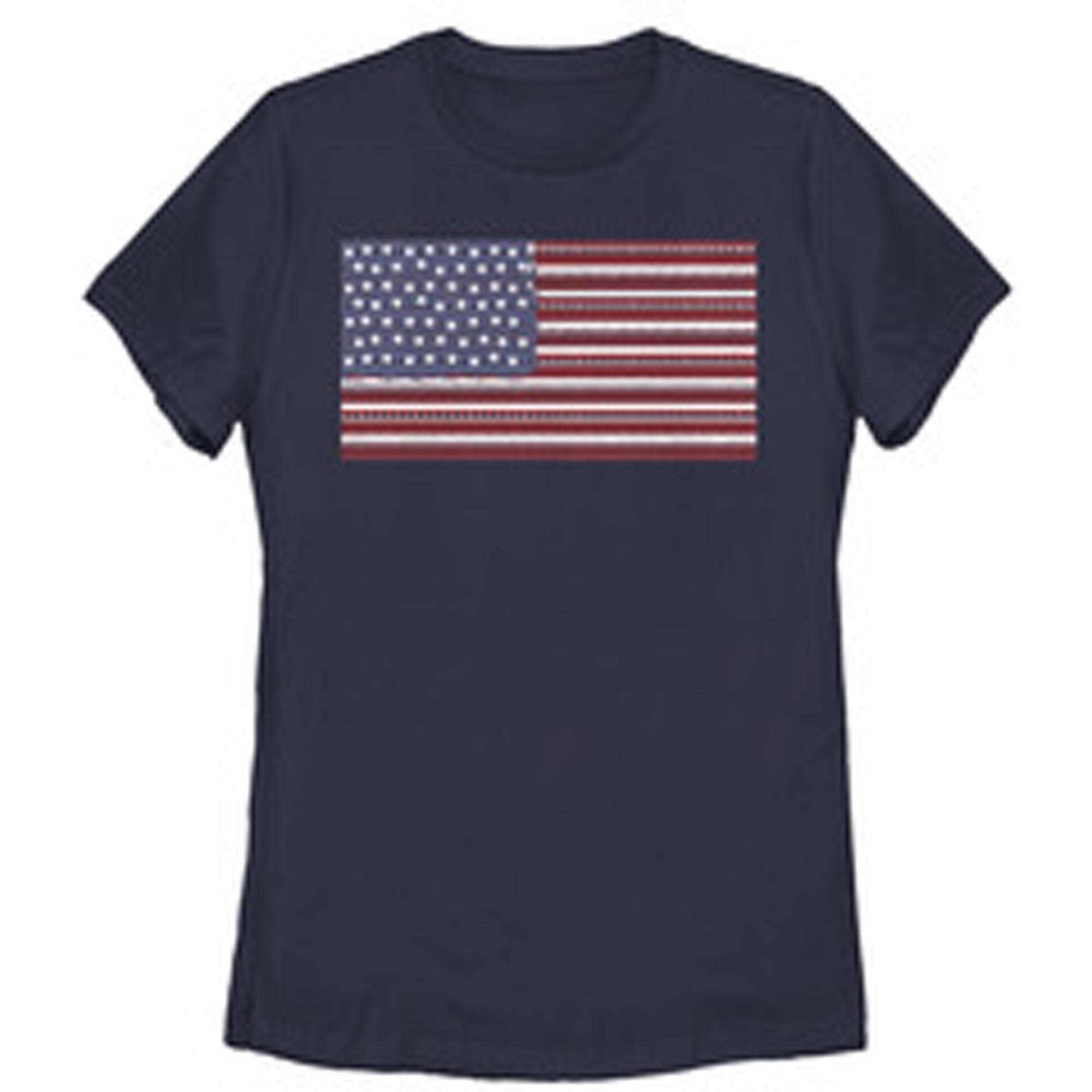 Women's Lost Gods Fourth of July Ornate American Flag  Graphic T-Shirt - image 1