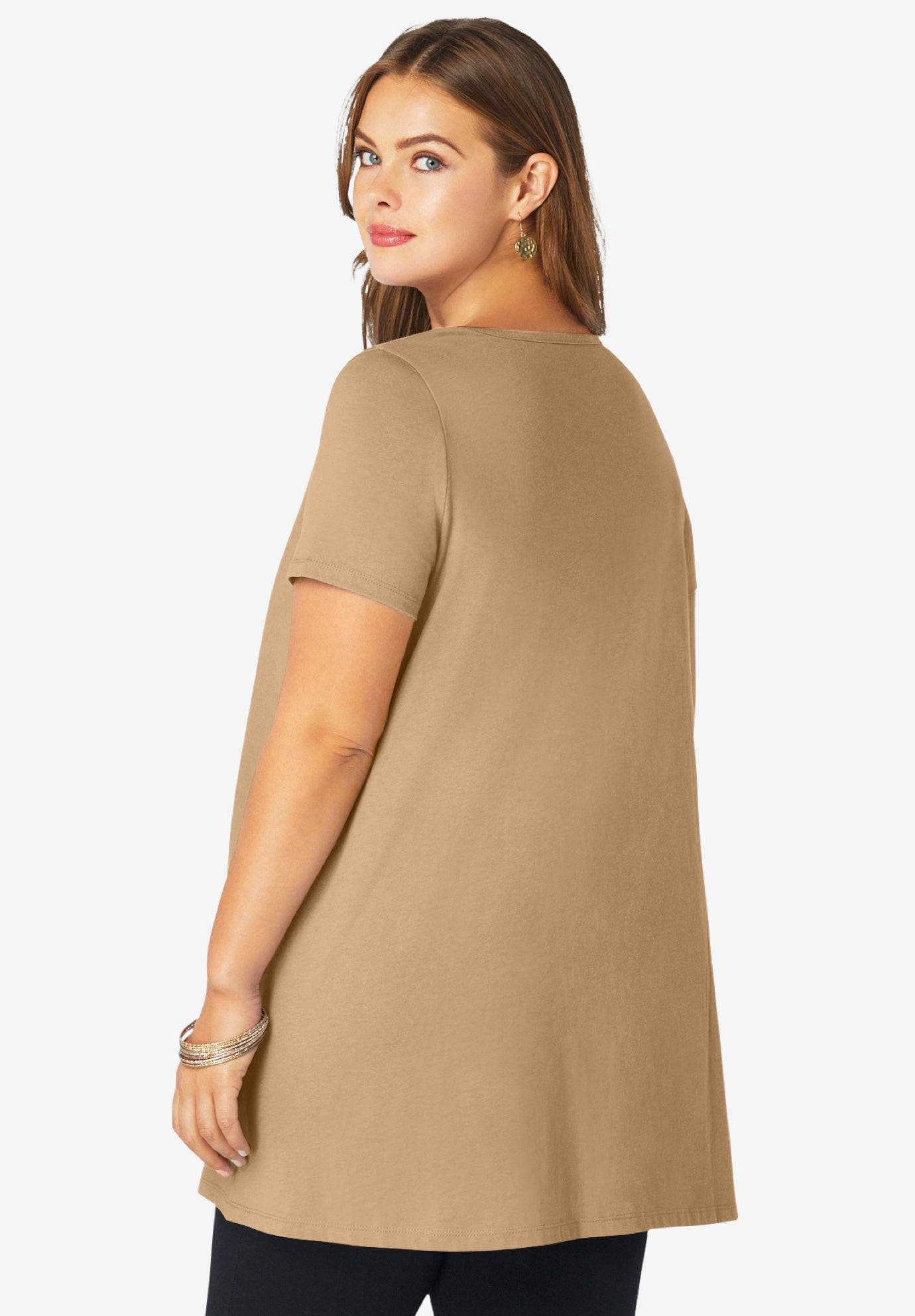 Plus Size Cotton Ultimate Scoopneck Swing Tunic - image 2