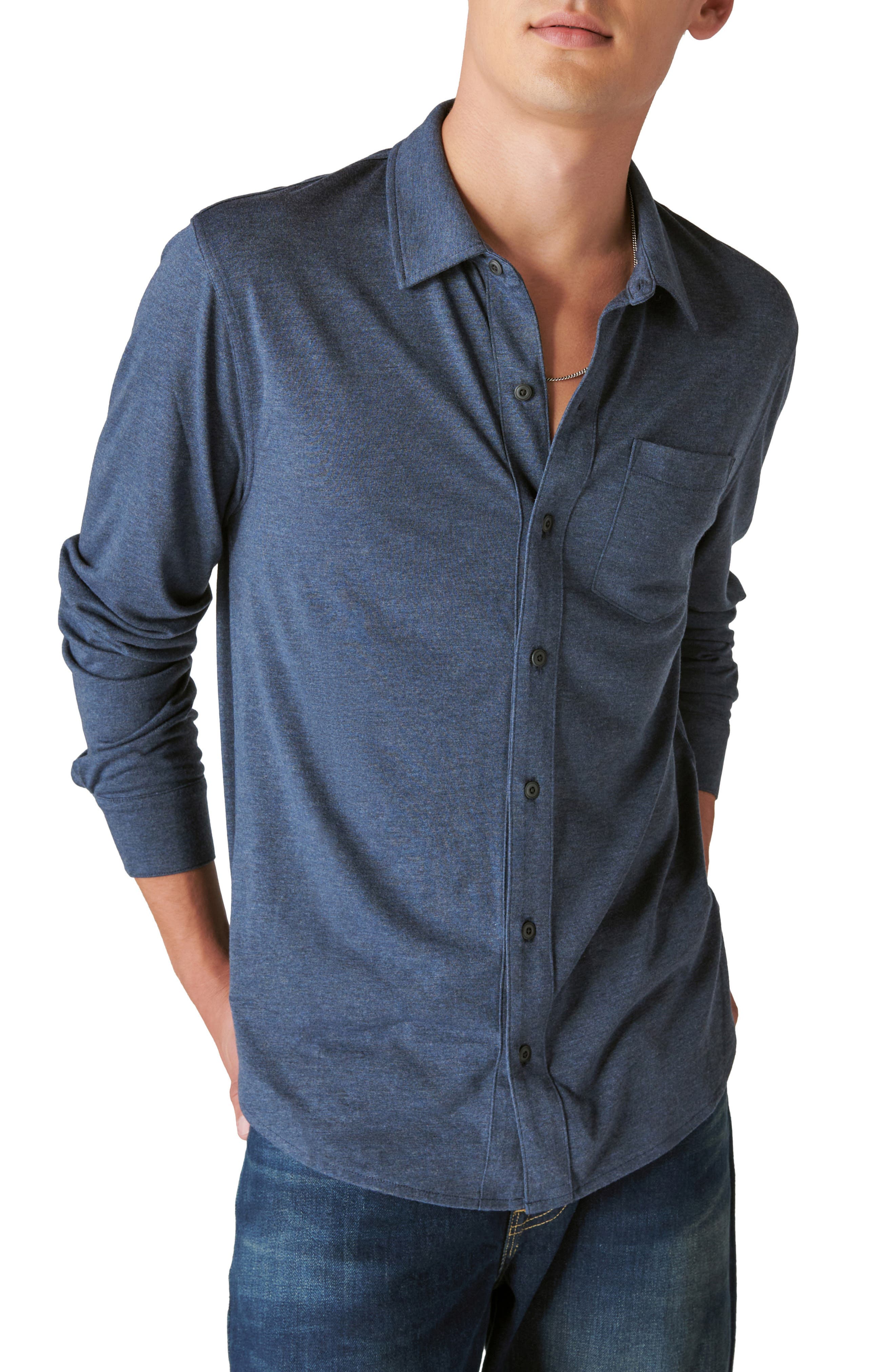 Knit Button-Up Shirt - image 1