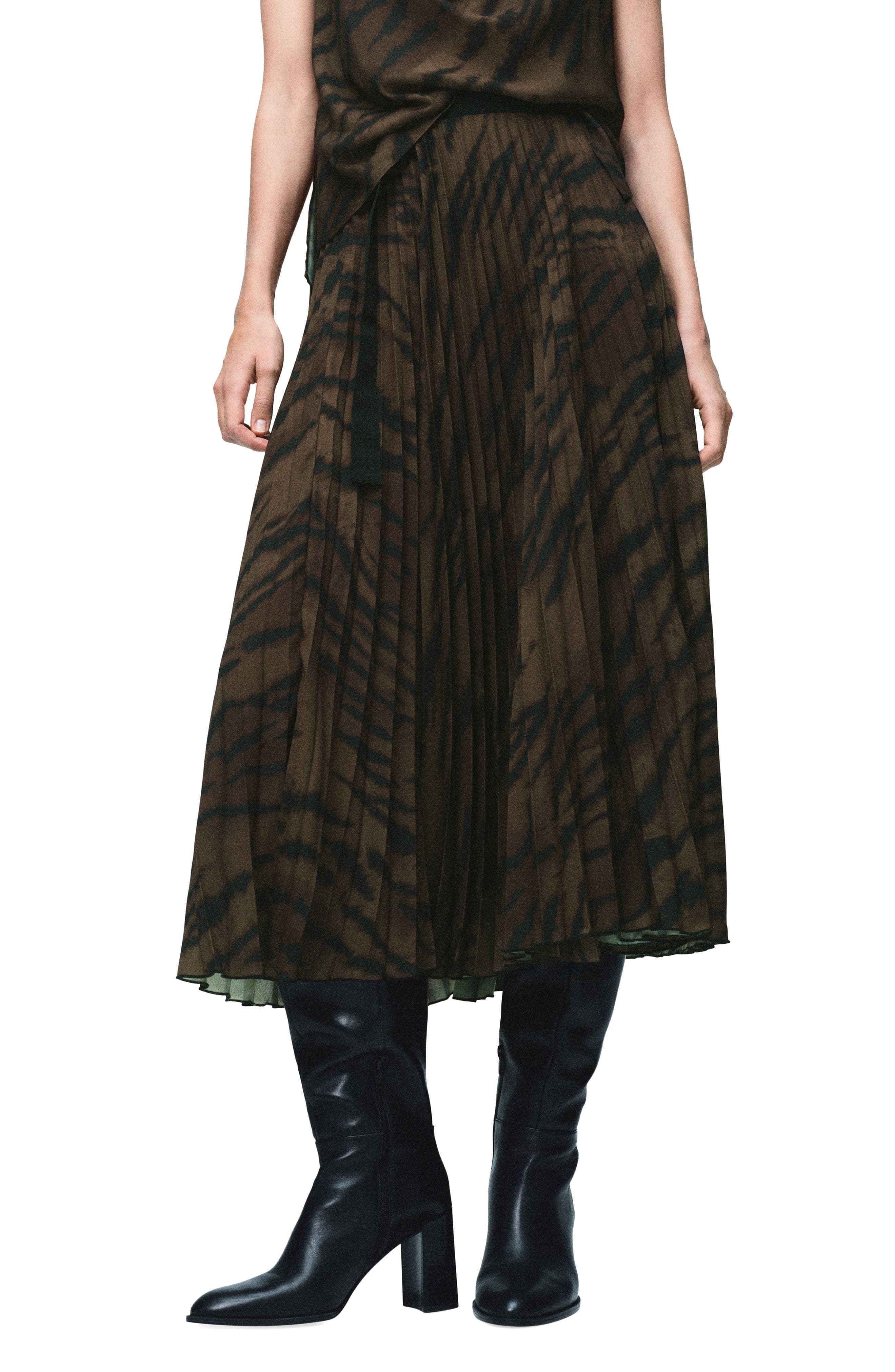 Pleated Midi Skirt - image 1