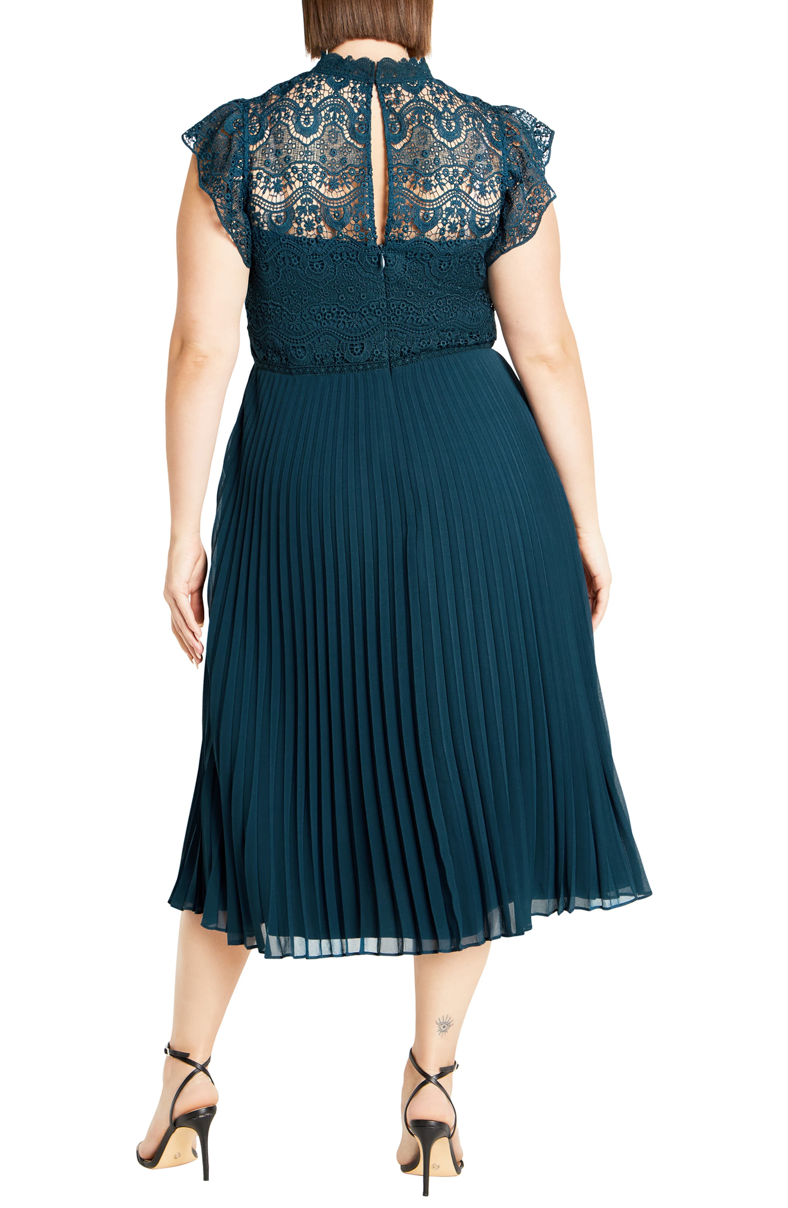 Livia Lace Yoke Sleeveless Fit & Flare Dress - image 2