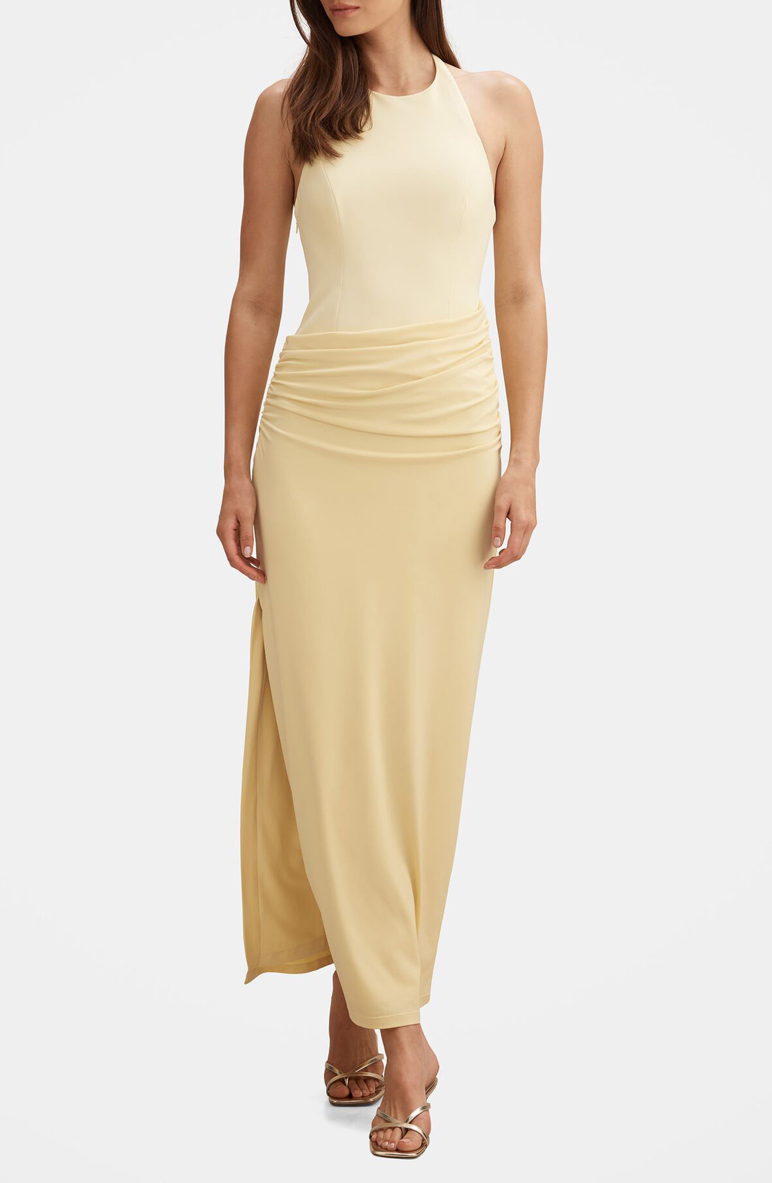 Lula Ruched Halter Gown - image 1