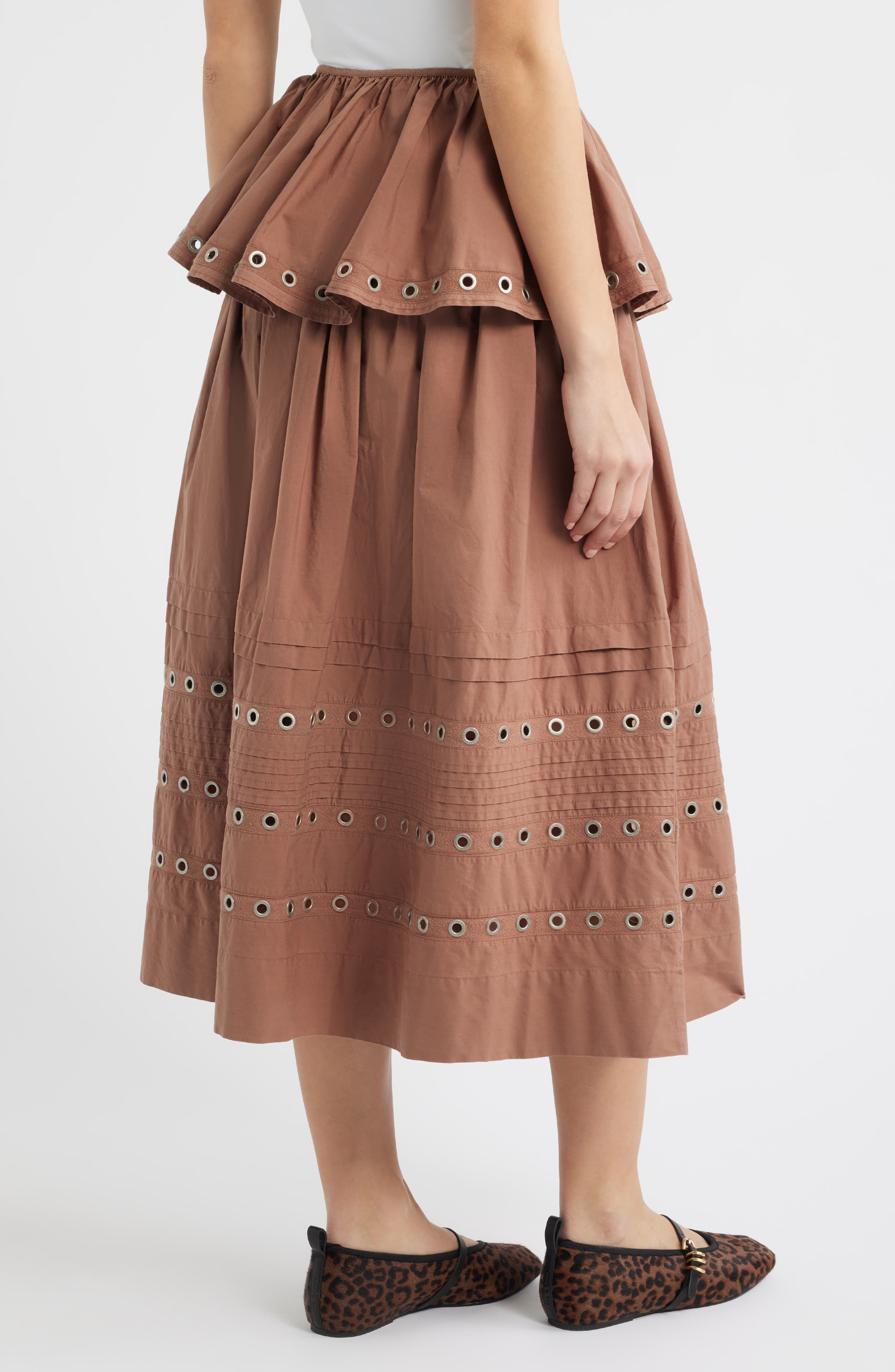 Anika Ruffle Grommet Organic Cotton Maxi Skirt - image 2