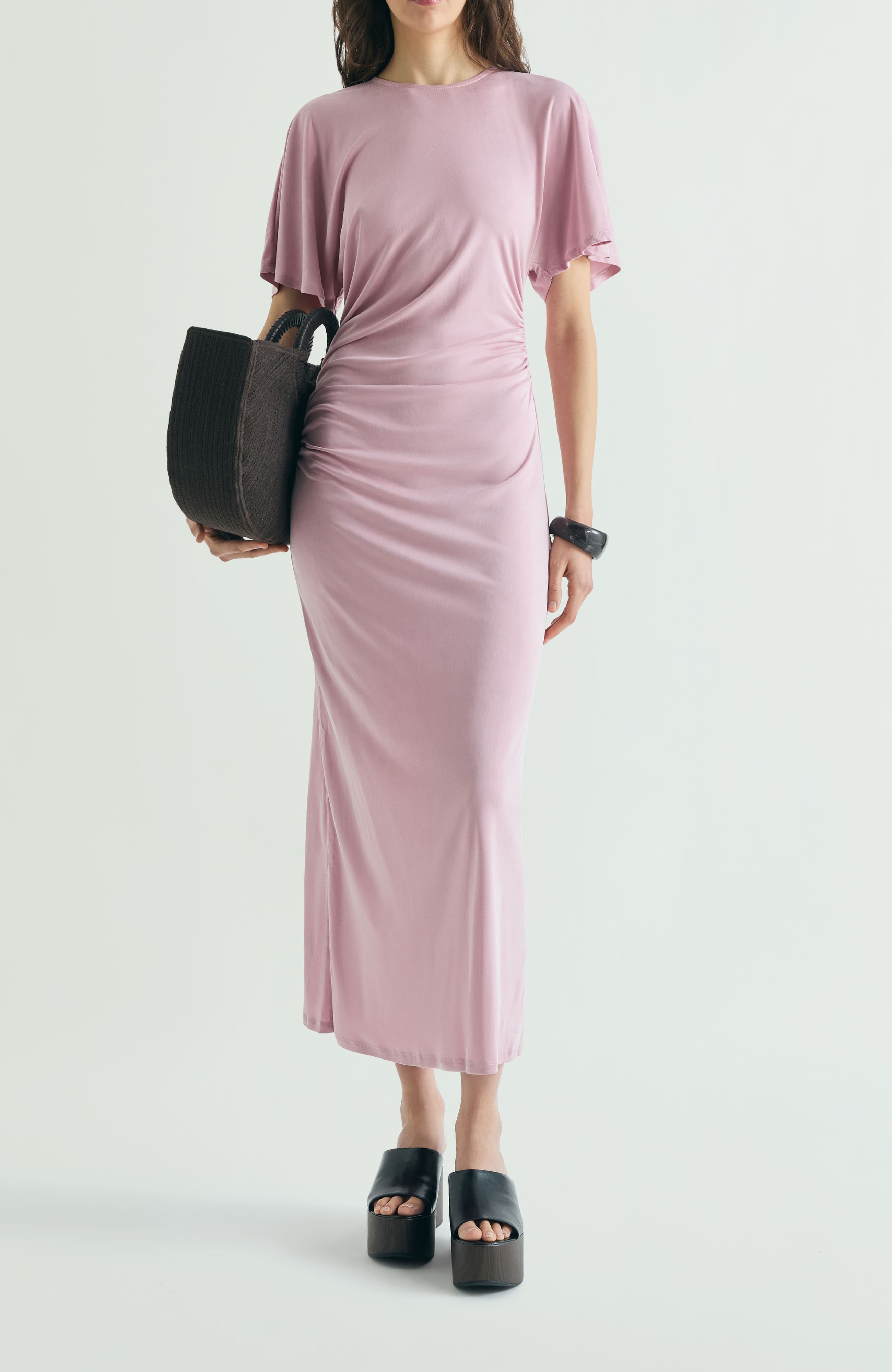 Cupro Dress Gathers - image 1