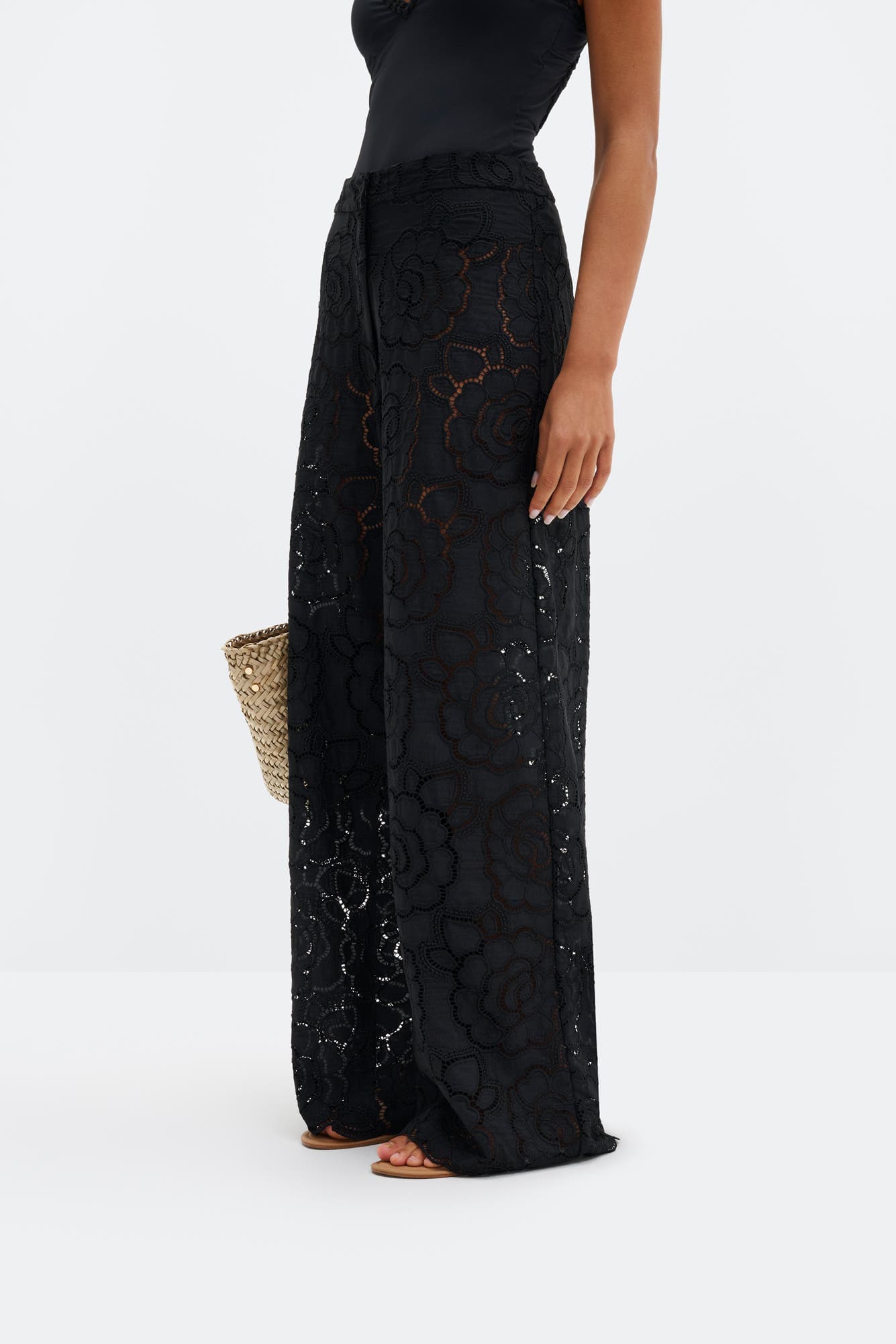Stacey Wide-Leg Lace Pants - image 1