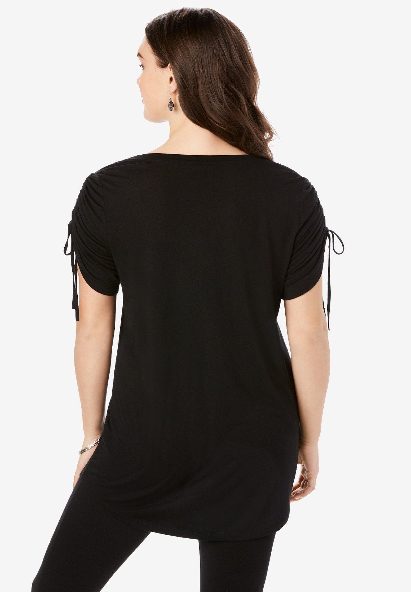 Plus Size Ruched Sleeve Ultra Drape Tunic - image 2
