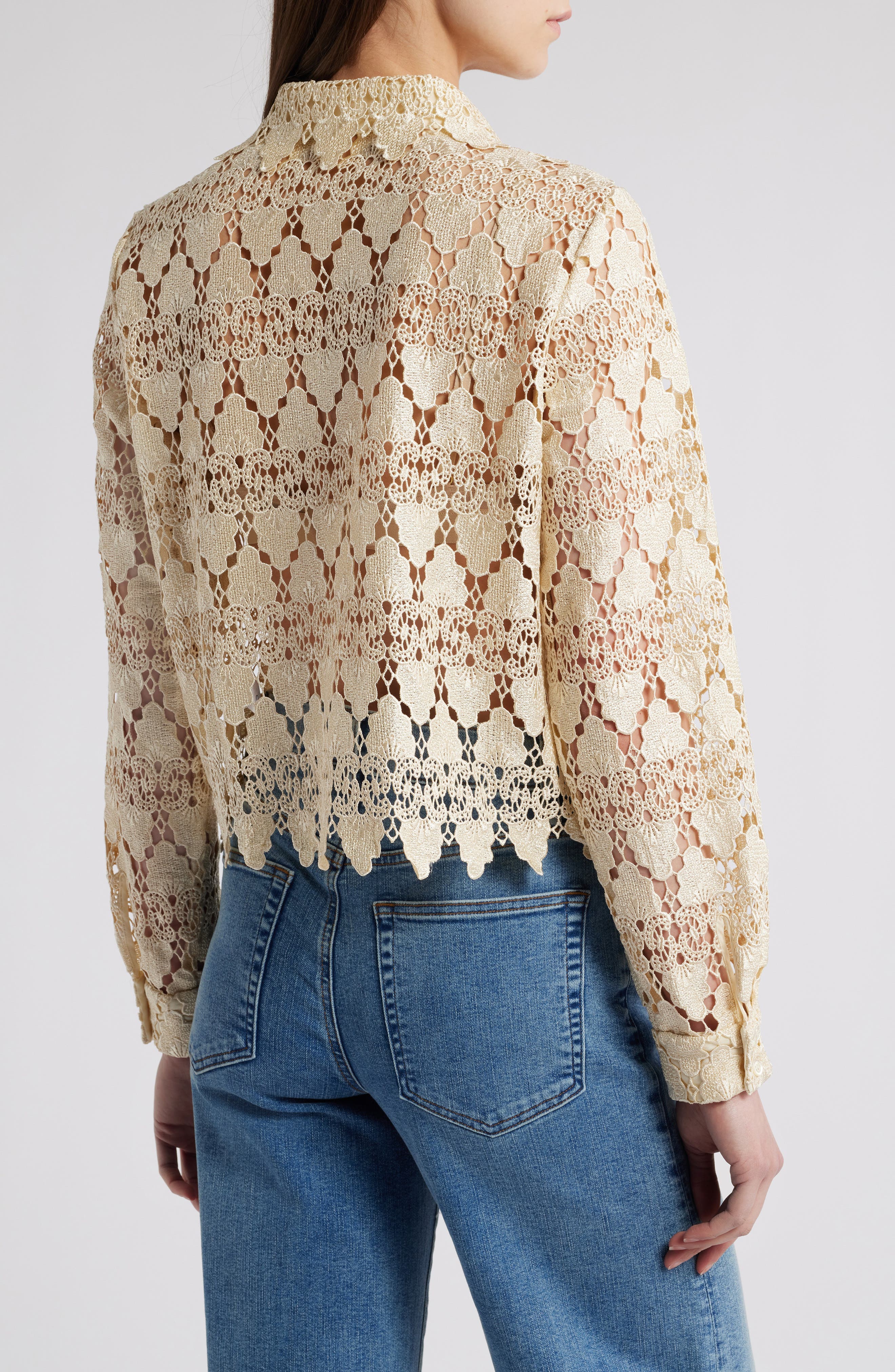 Lace Button-Up Shirt - image 2