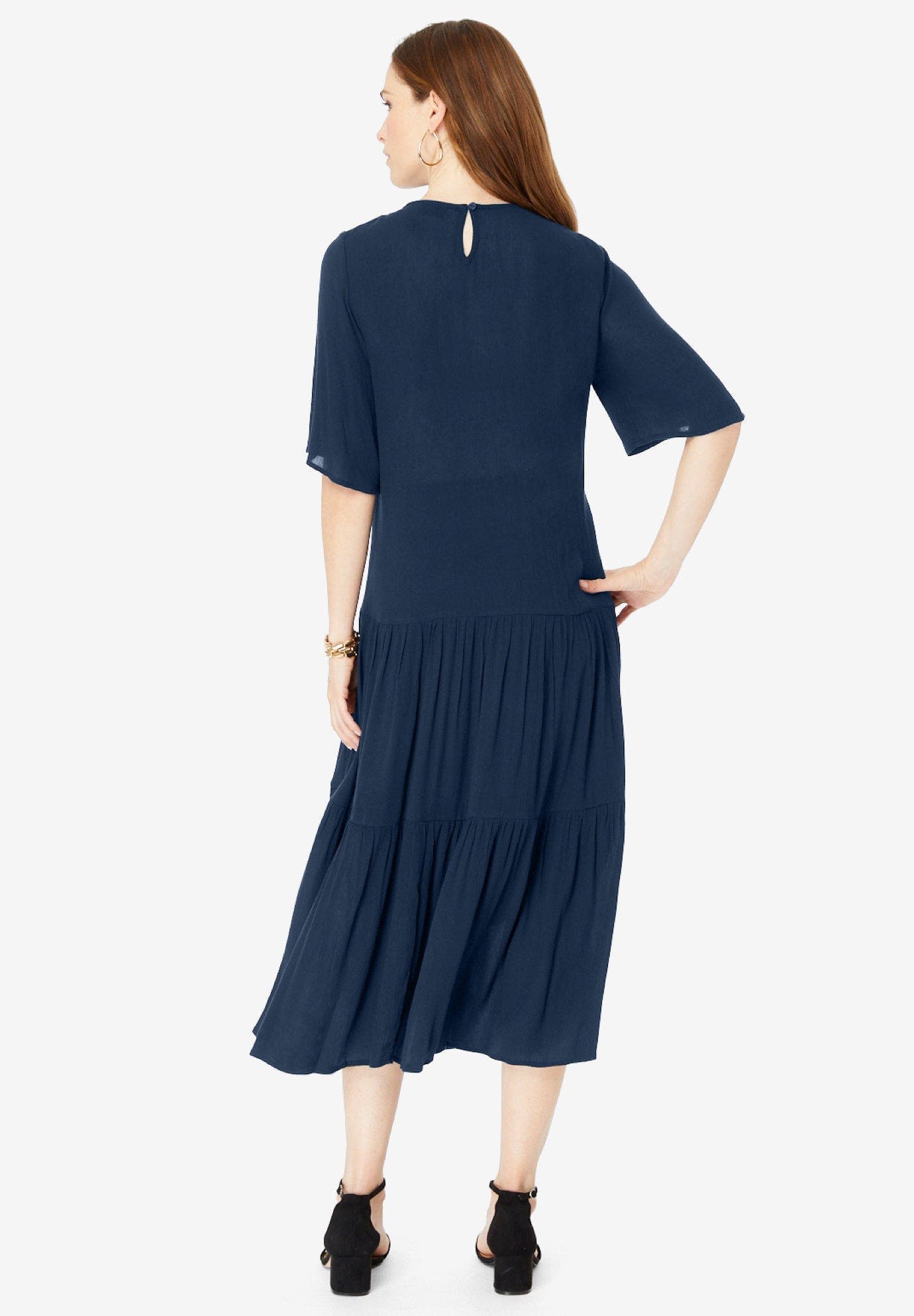 Hand-Crinkled Crochet Neck Dress - image 2