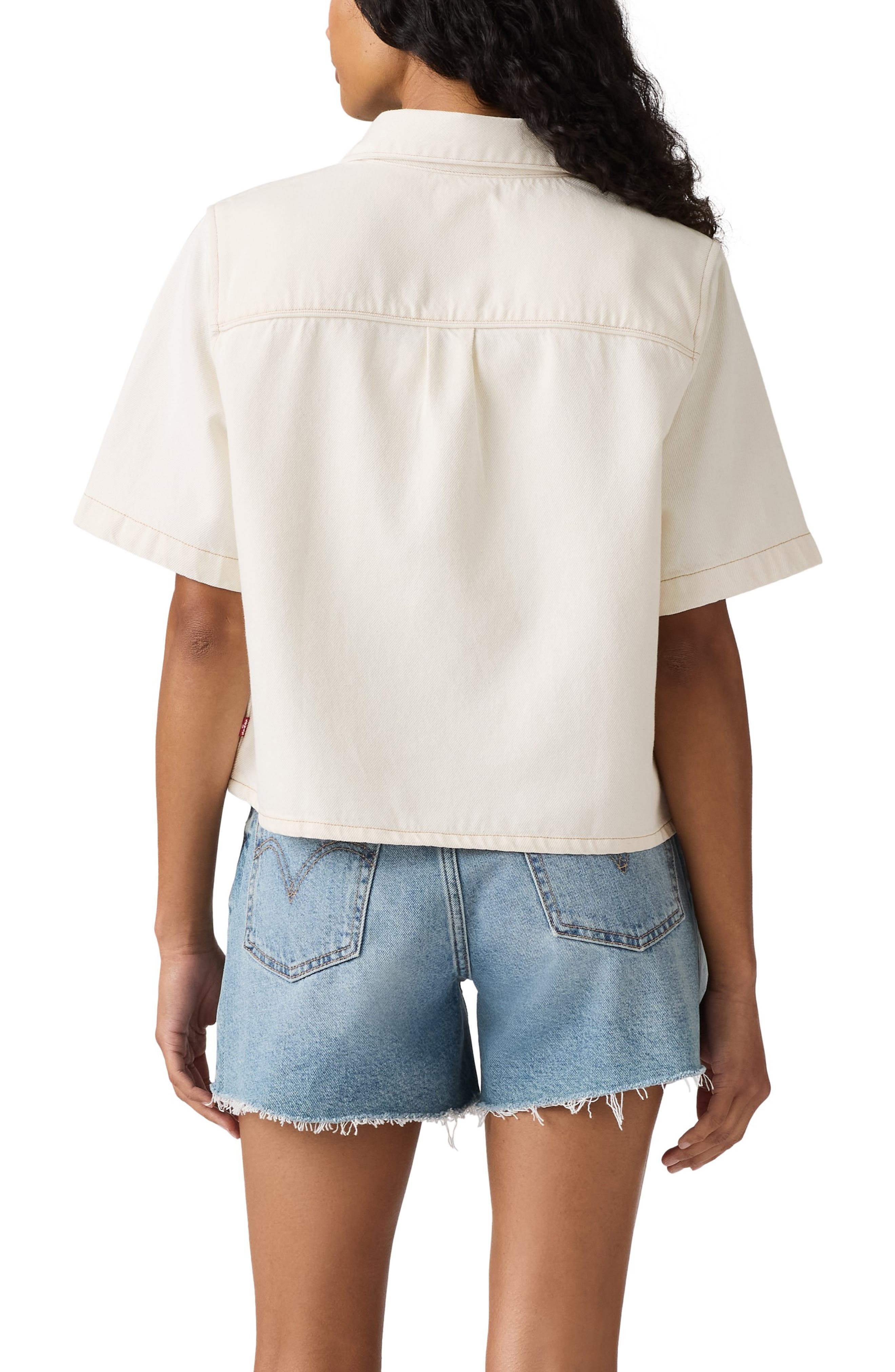Logan Short Sleeve Denim Snap-Up Shirt - image 2