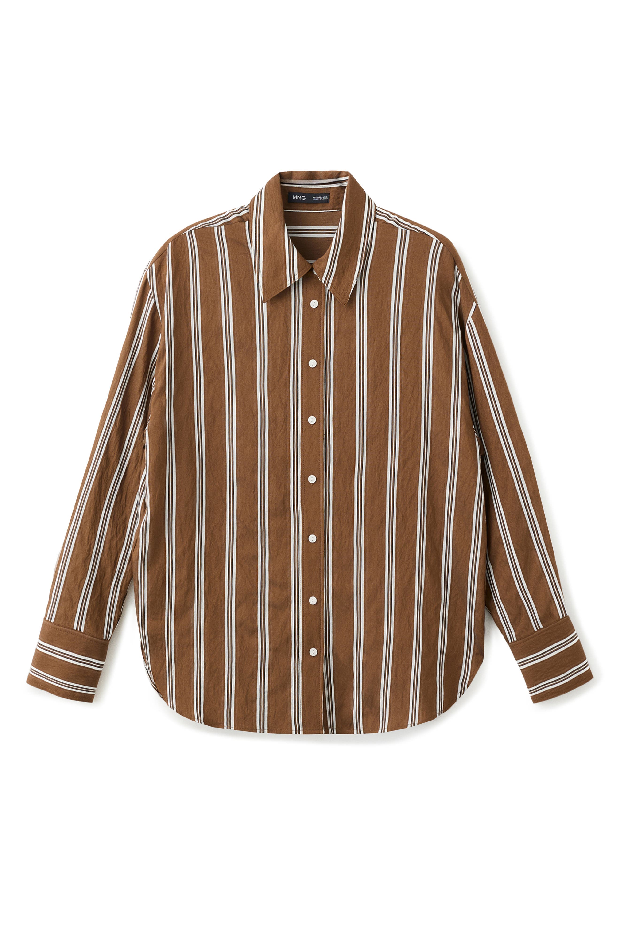 Stripe Straight Button-Up Shirt - image 1