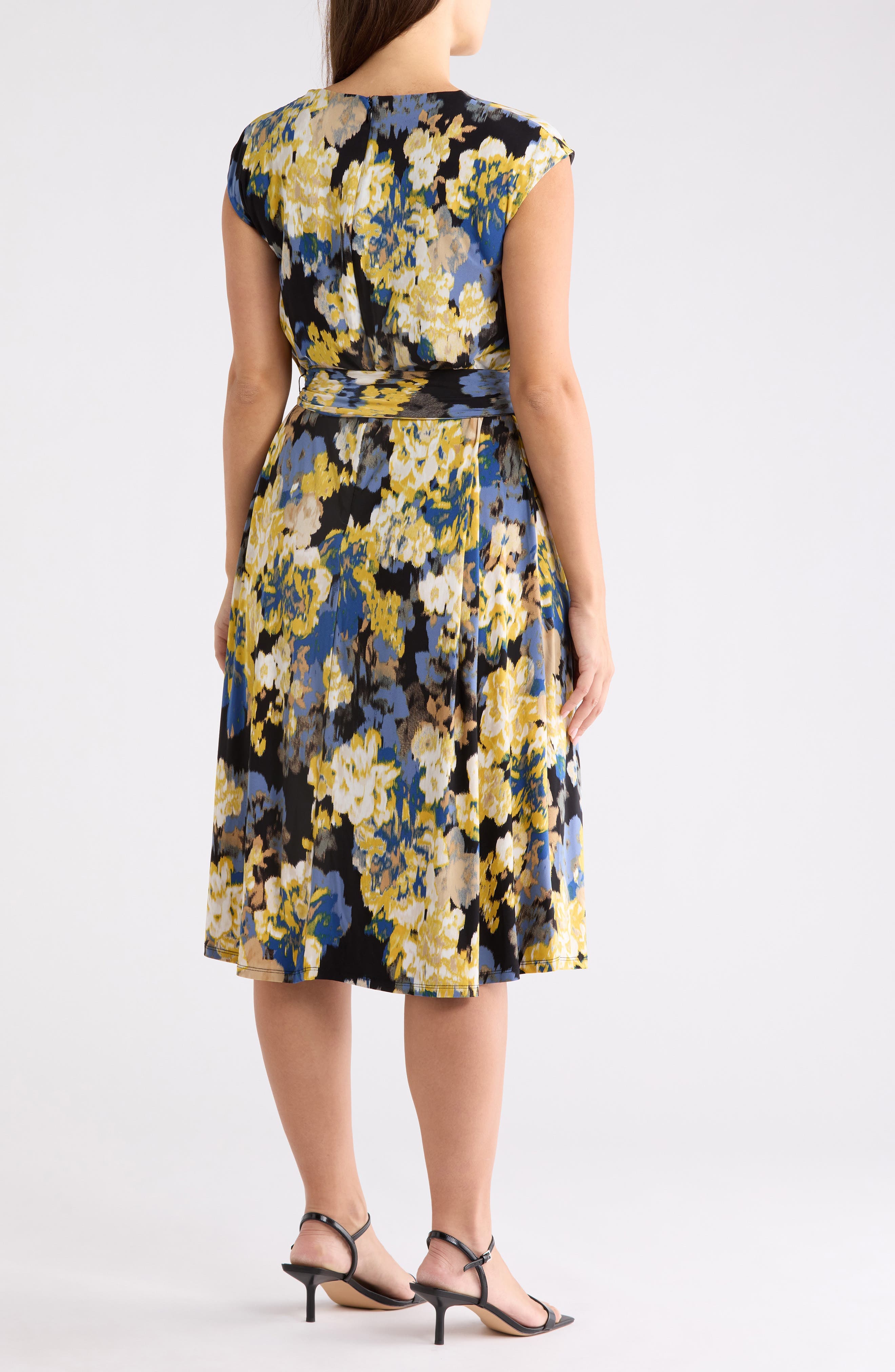 Floral Cowl Neck Sleeveless Fit & Flare Dress - image 2