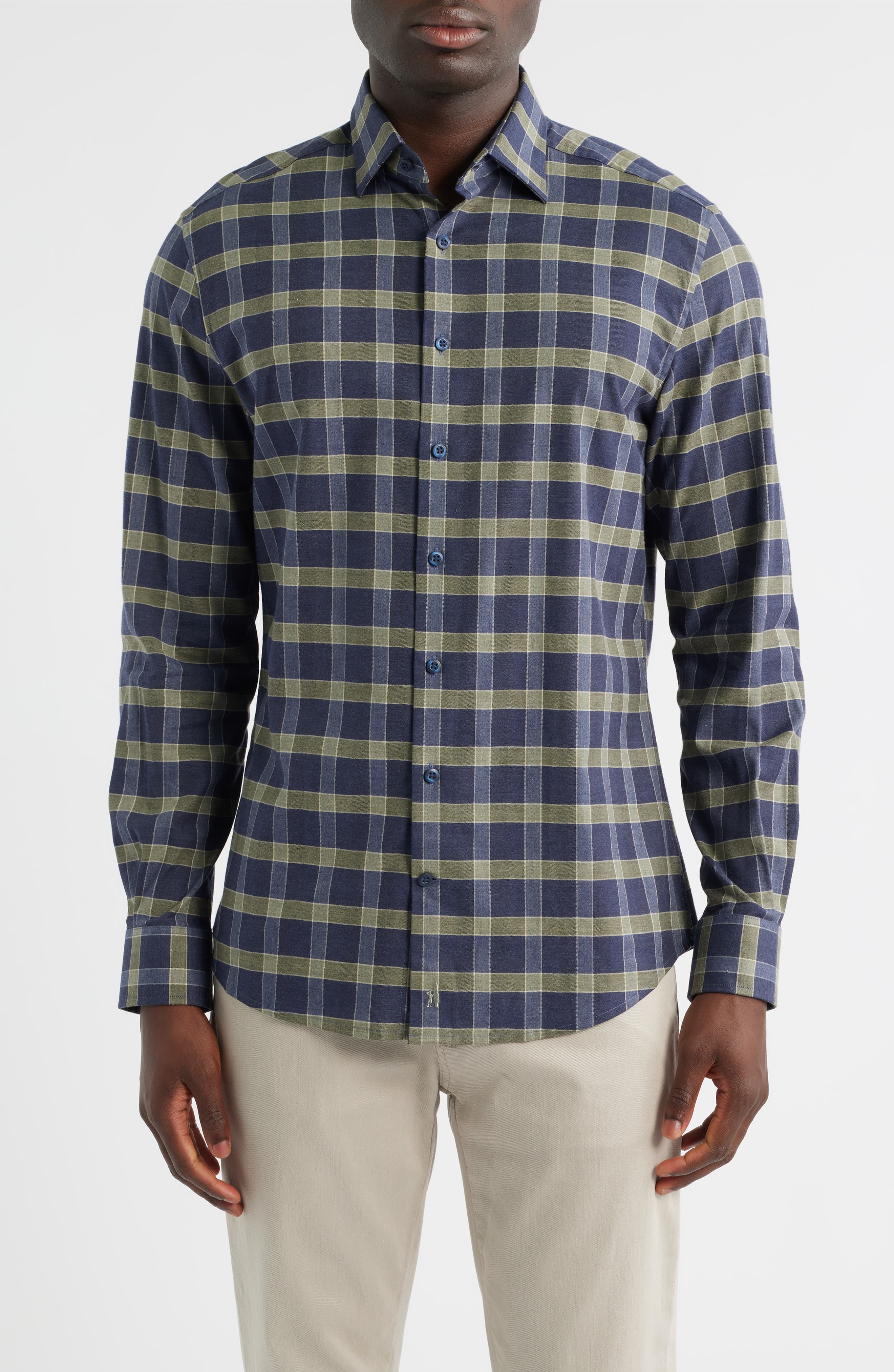 Daylynn Plaid Cotton Blend Button-Up Shirt - image 1