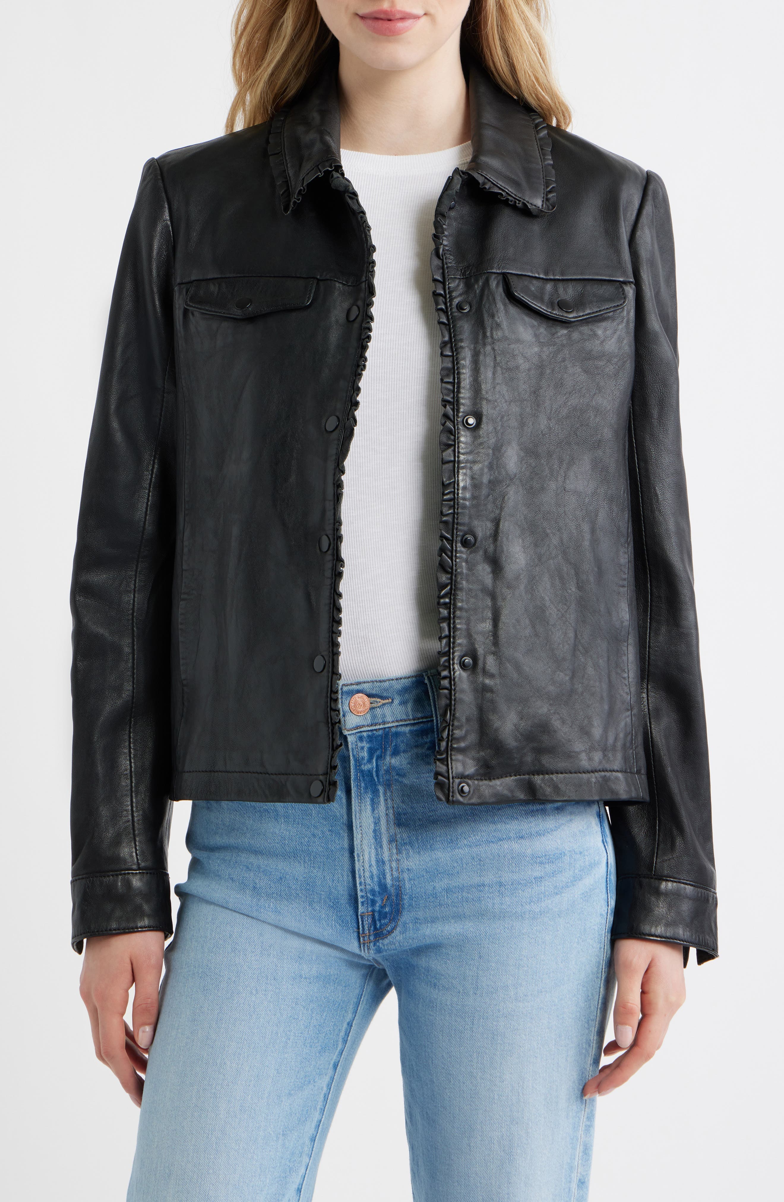 Limma Ruffle Leather Jacket - image 1