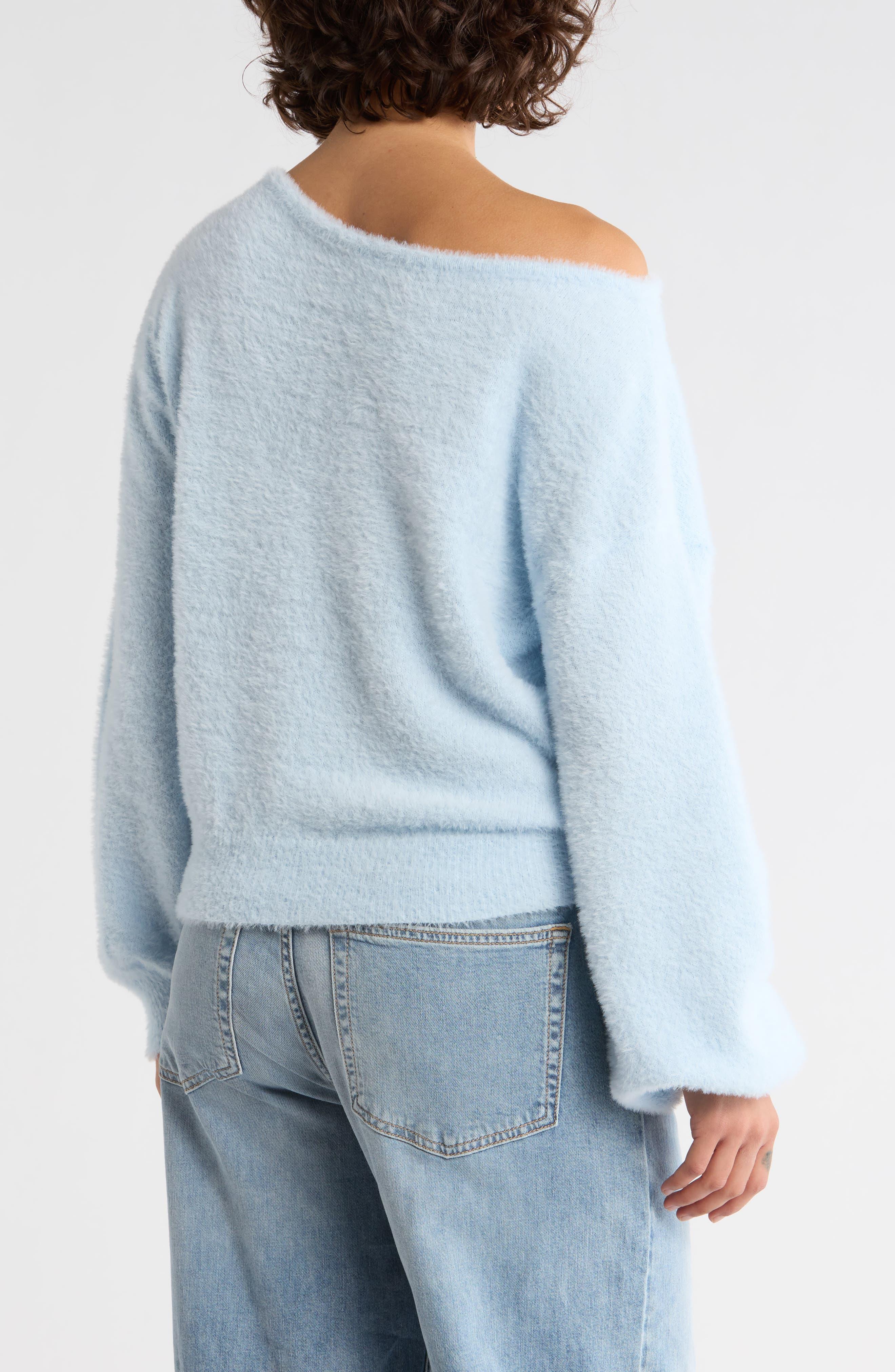 Eyelash Knit Off-the-Shoulder Sweater - image 2