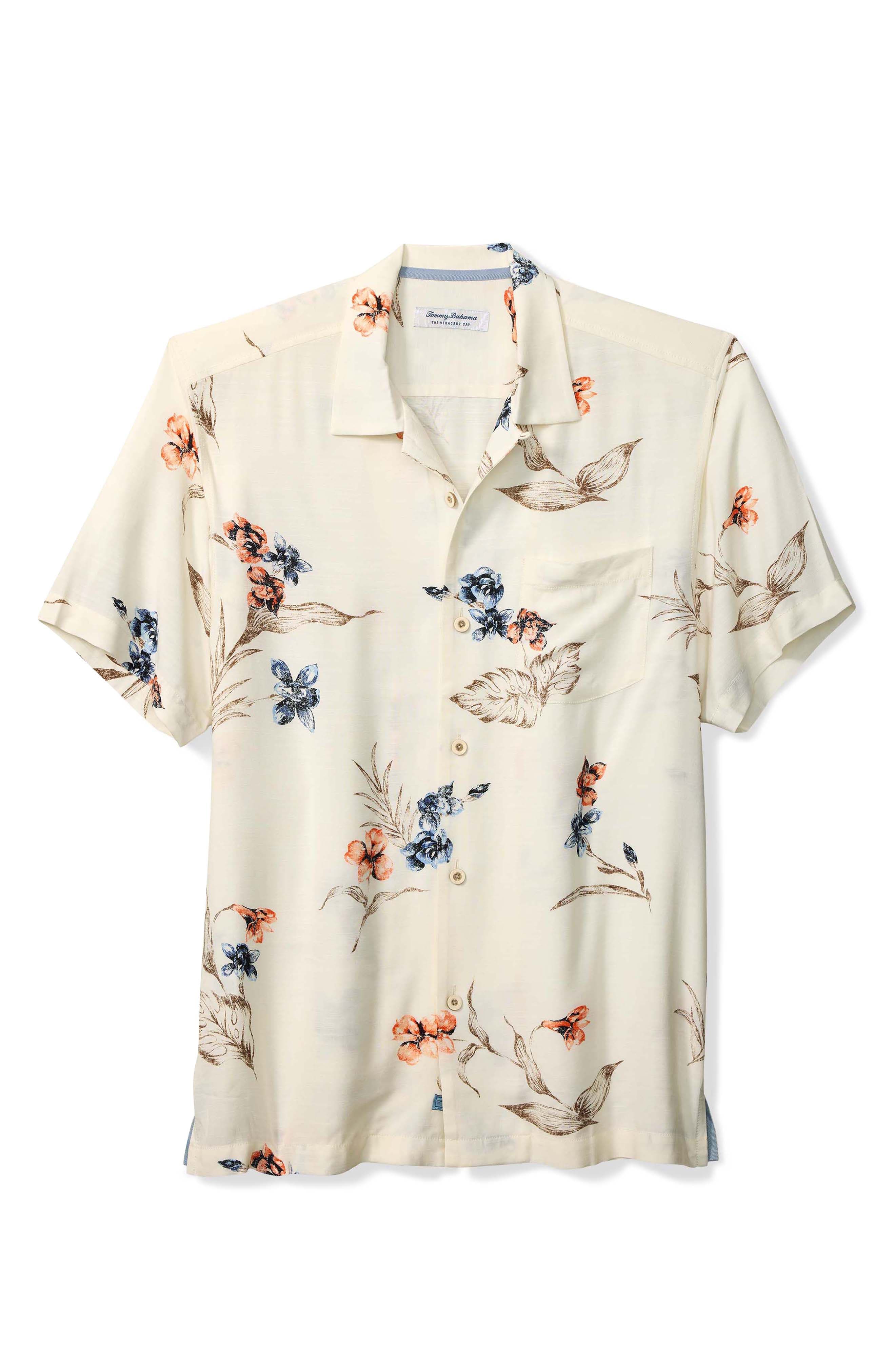 Veracruz Cay Vintage Floral Short Sleeve Button-Up Shirt - image 1