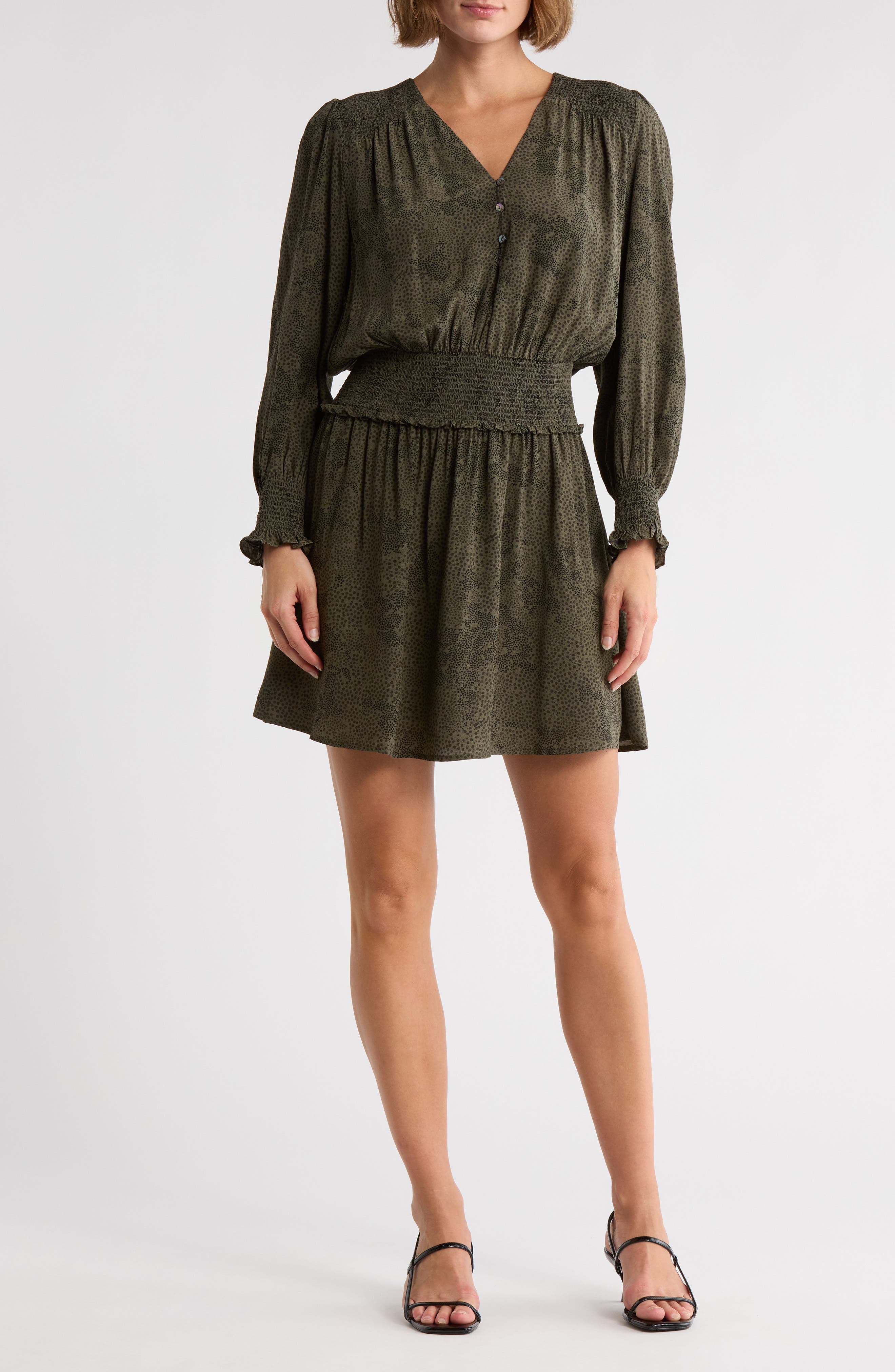 Zana Long Sleeve Fit & Flare Dress - image 1