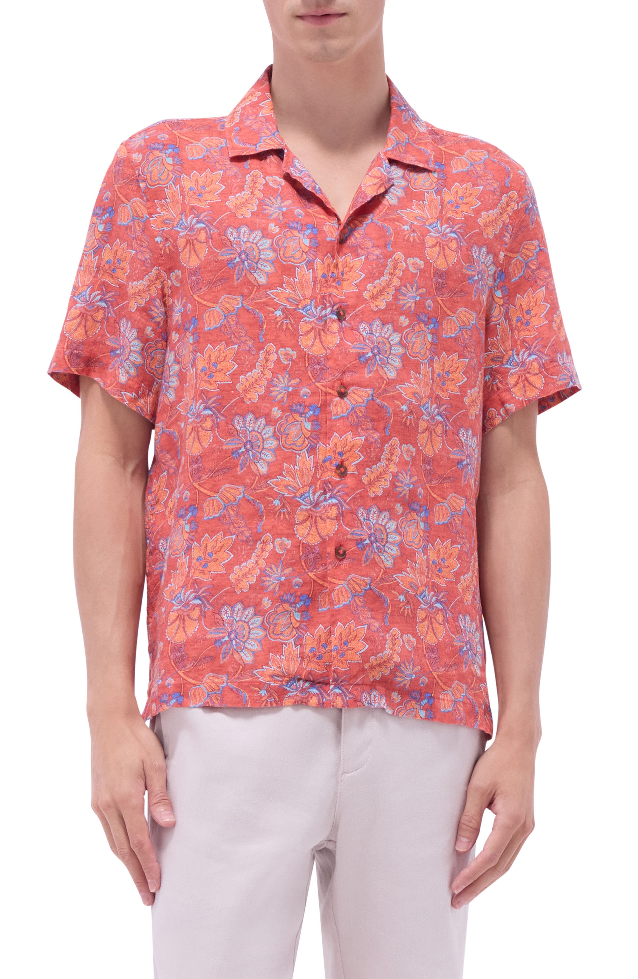 Jackson Floral Linen Camp Shirt - image 1