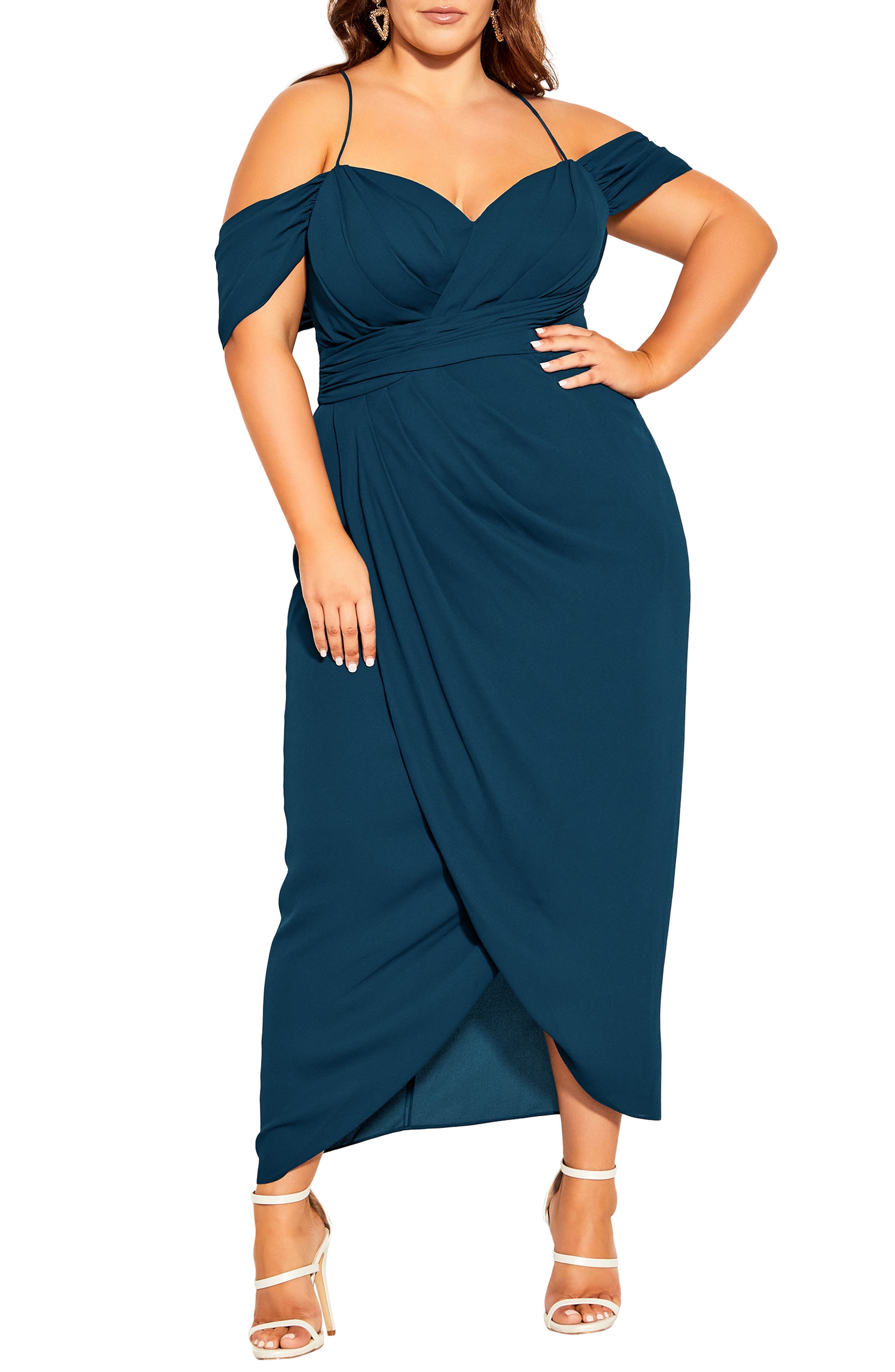 Cold Shoulder Midi Dress - image 1
