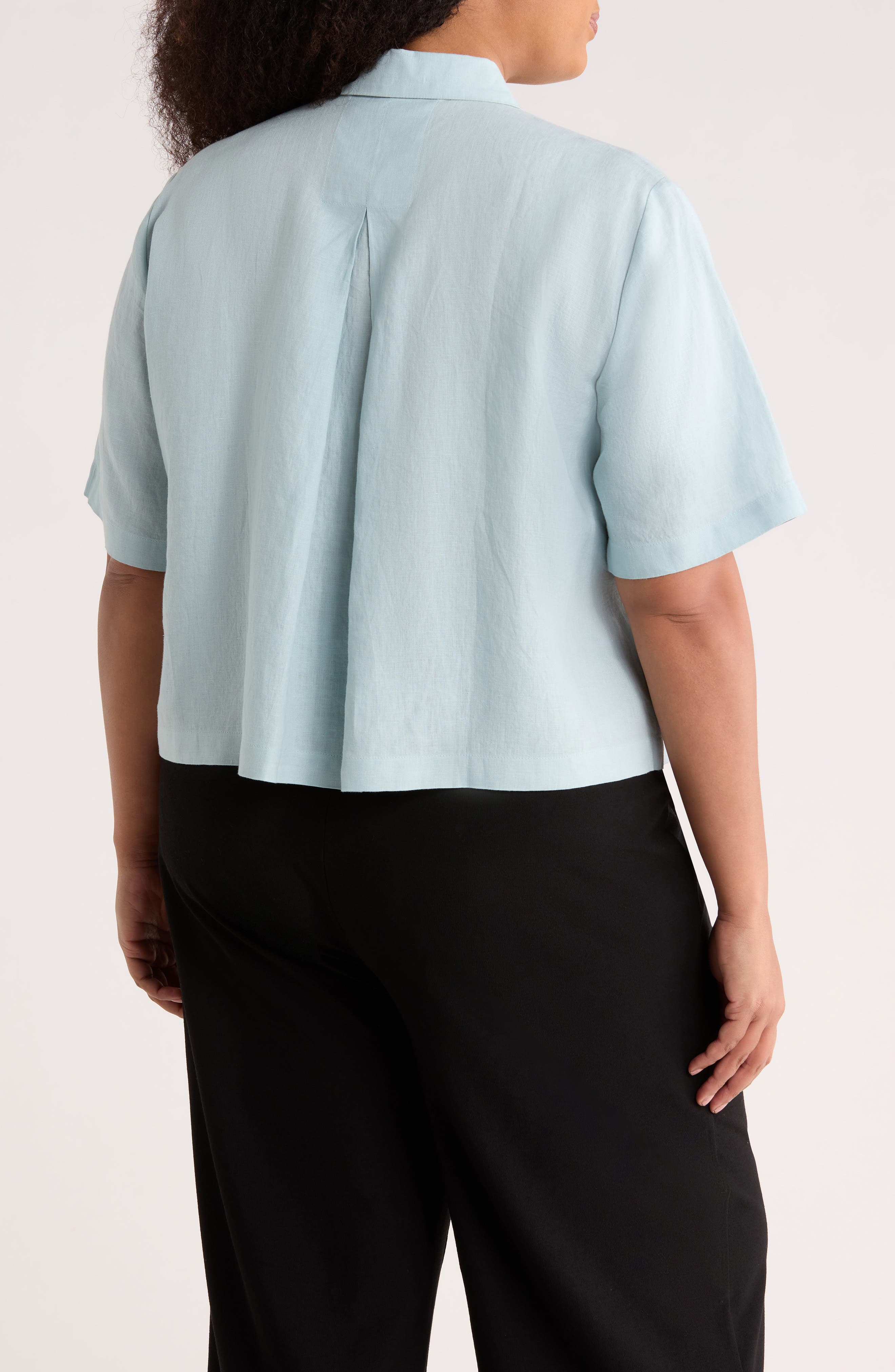 Short Sleeve Organic Linen Button-Up Shirt - image 2