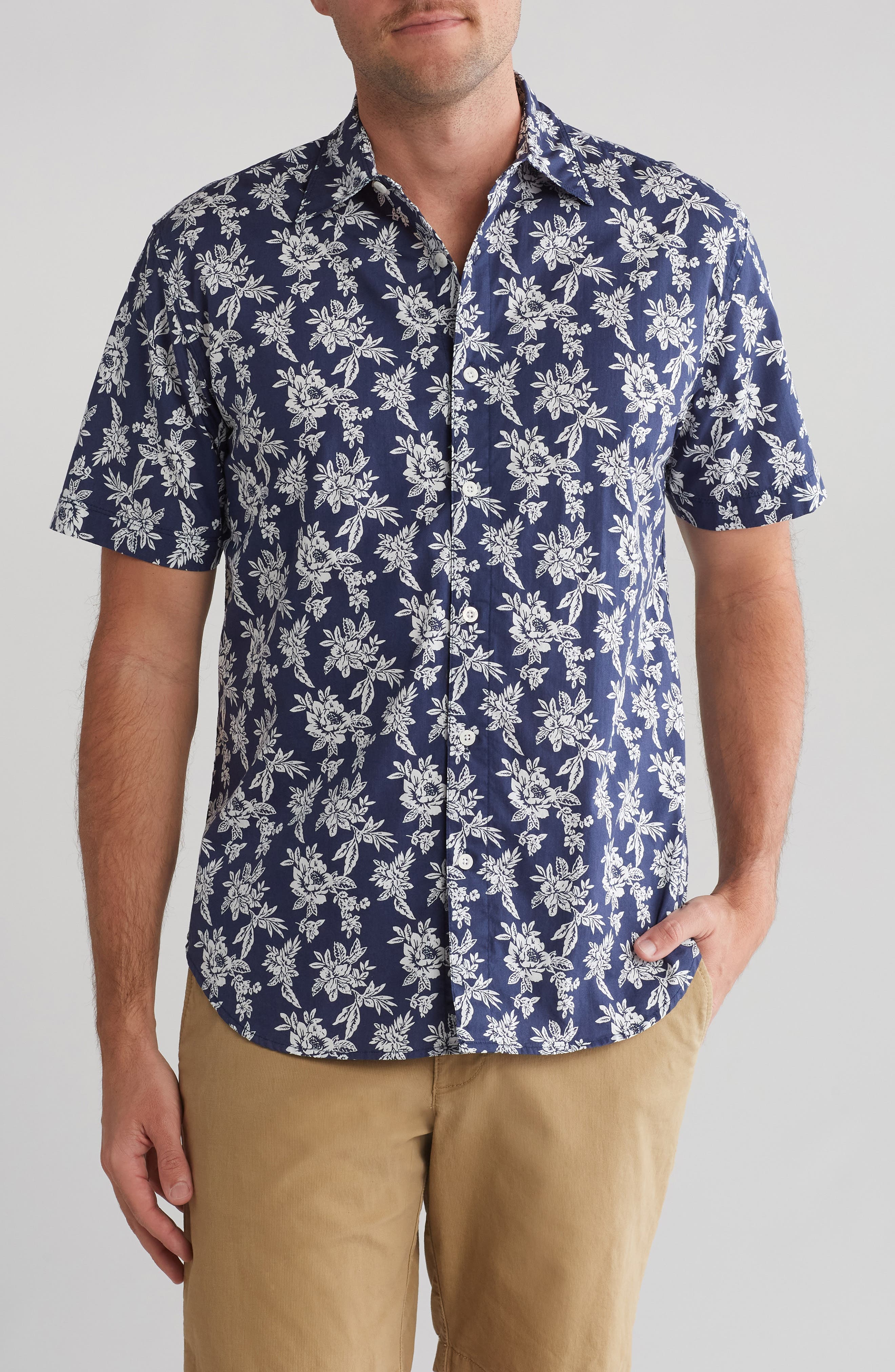 Ashton Floral Cotton Short Sleeve Button-Up Shirt - image 1