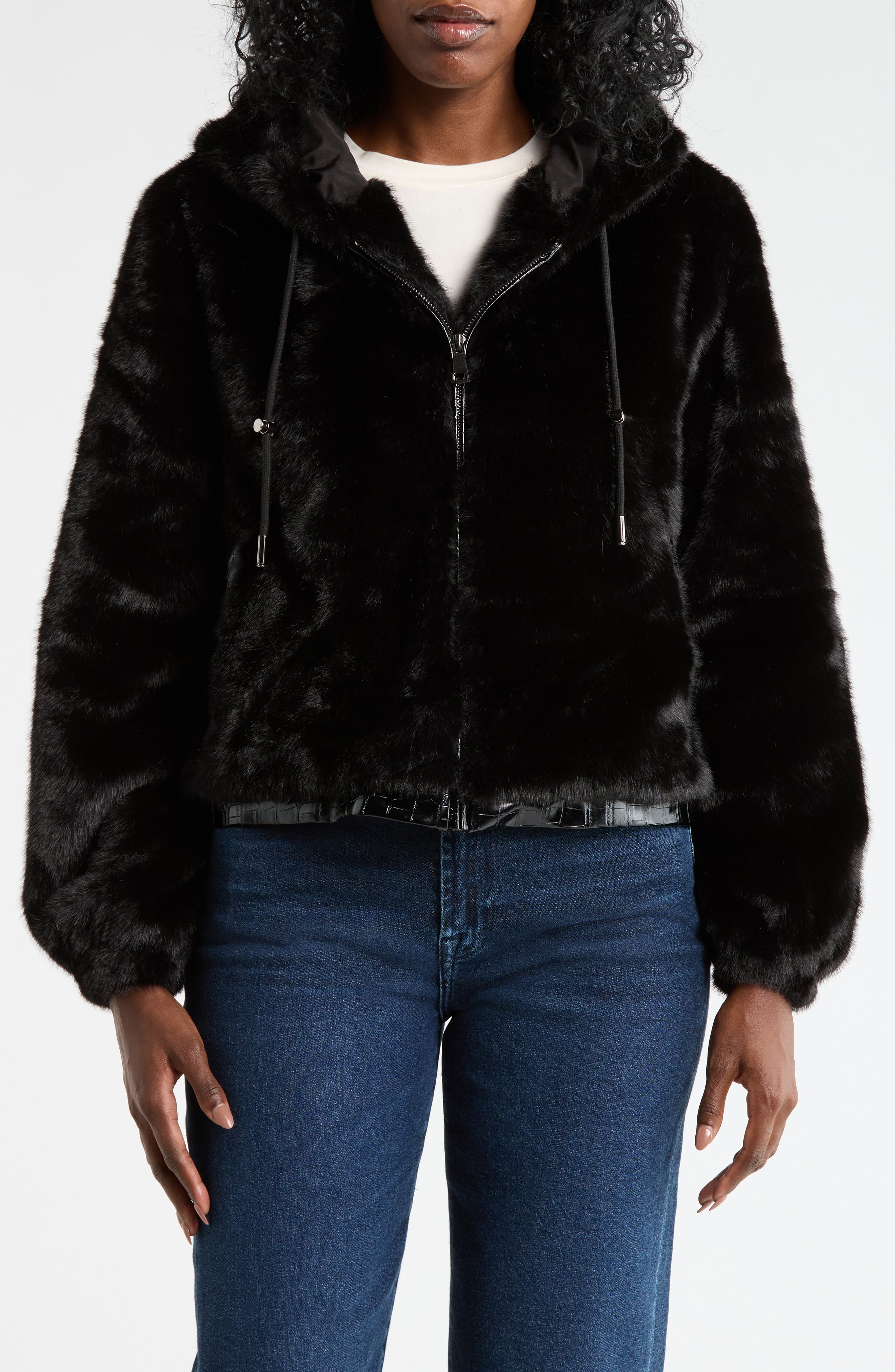 Faux Fur Hoodie - image 1