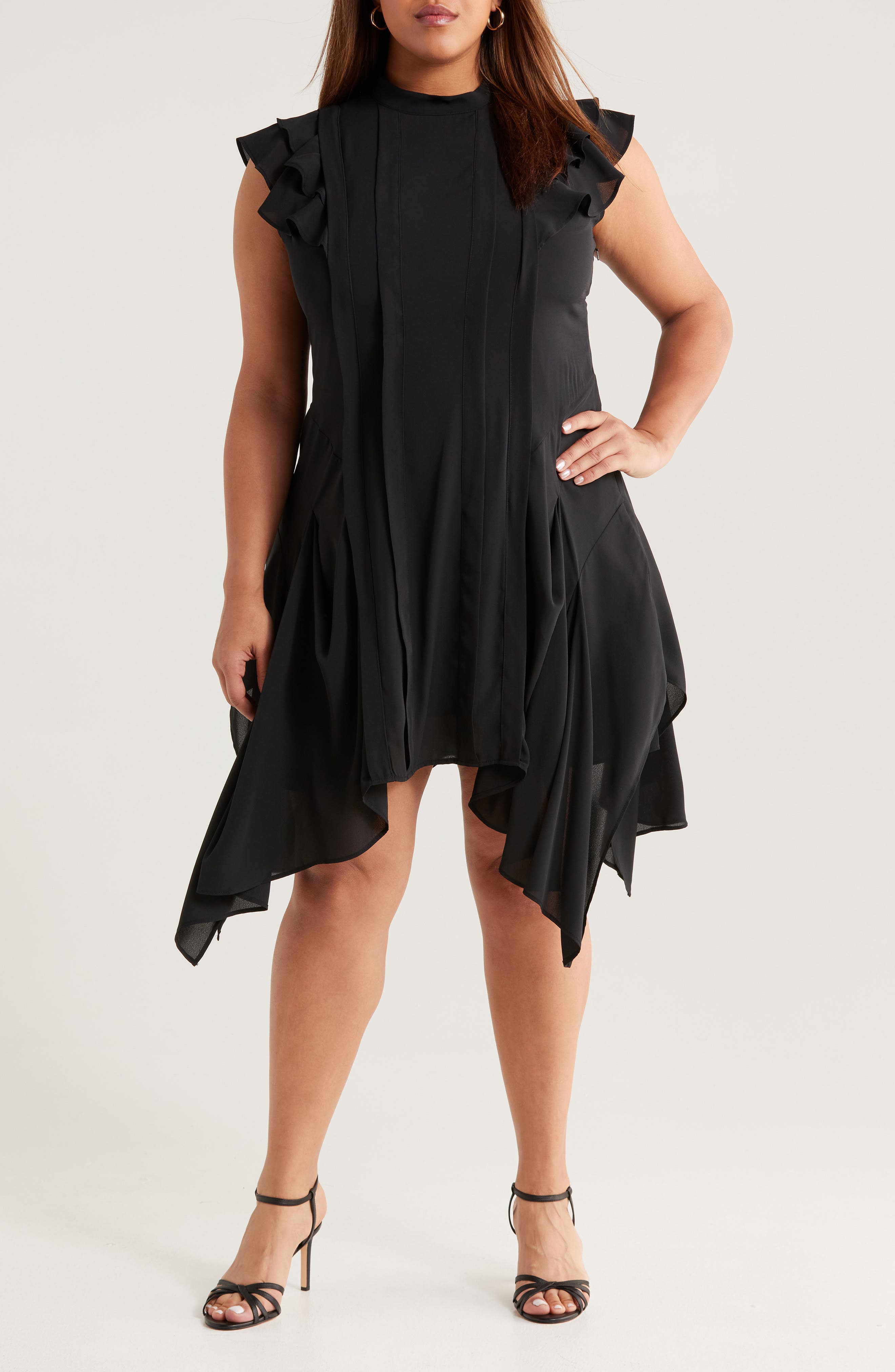 Pintuck Handkerchief Hem Dress - image 1