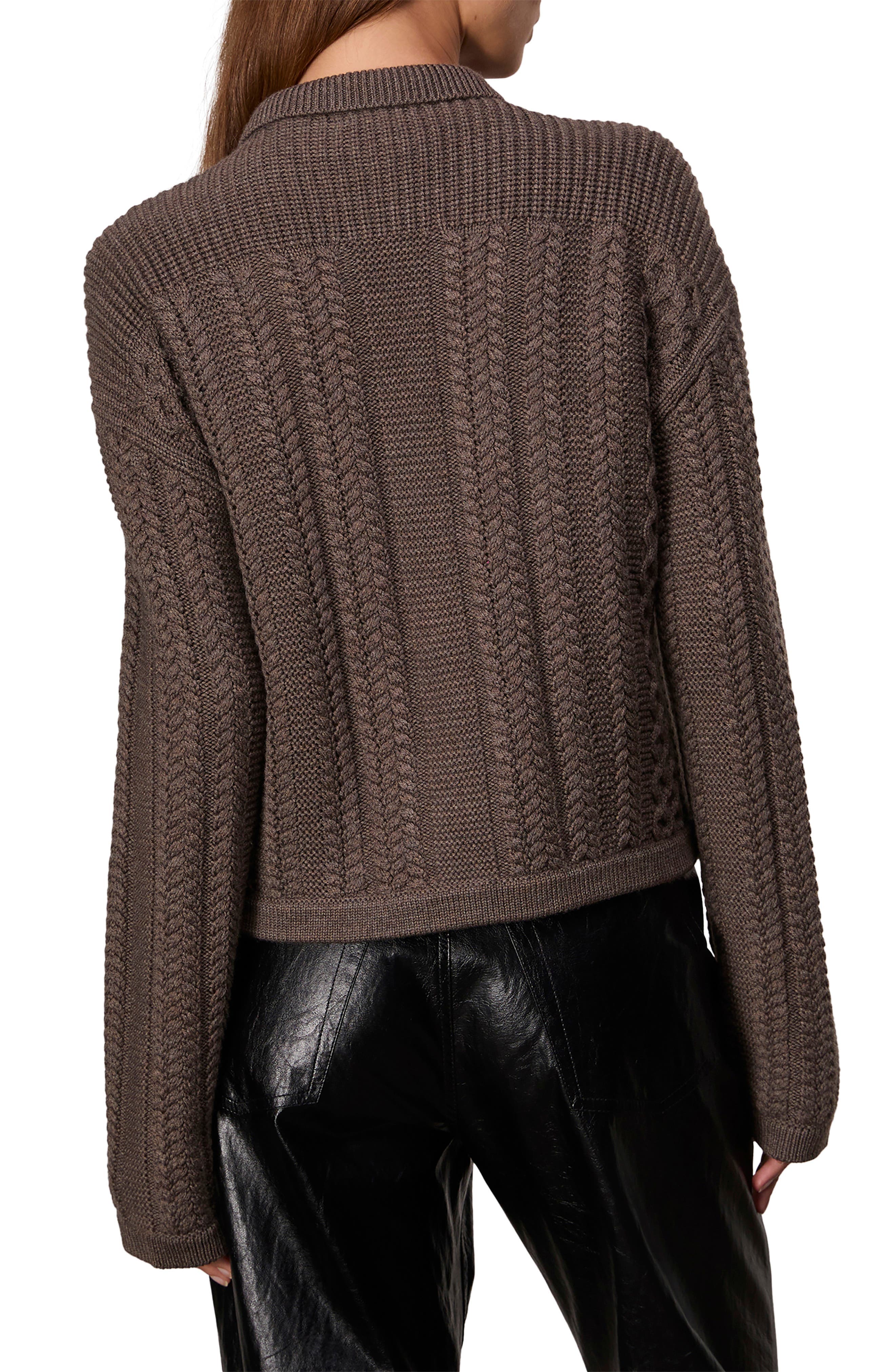 Kerry Cable Stitch Merino Wool Zip Cardigan - image 2