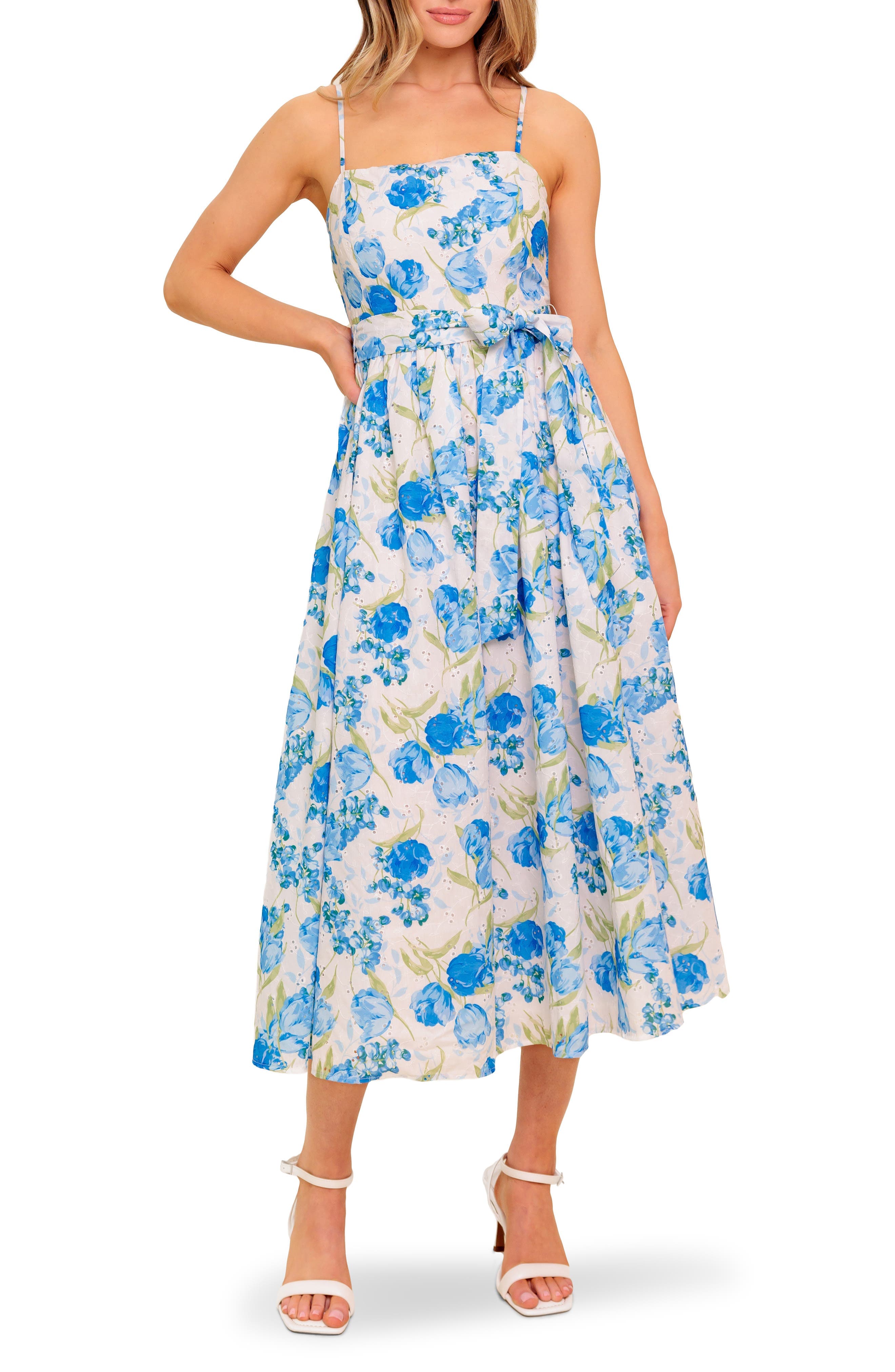 Tie Waist Fit & Flare Midi Dress - image 1
