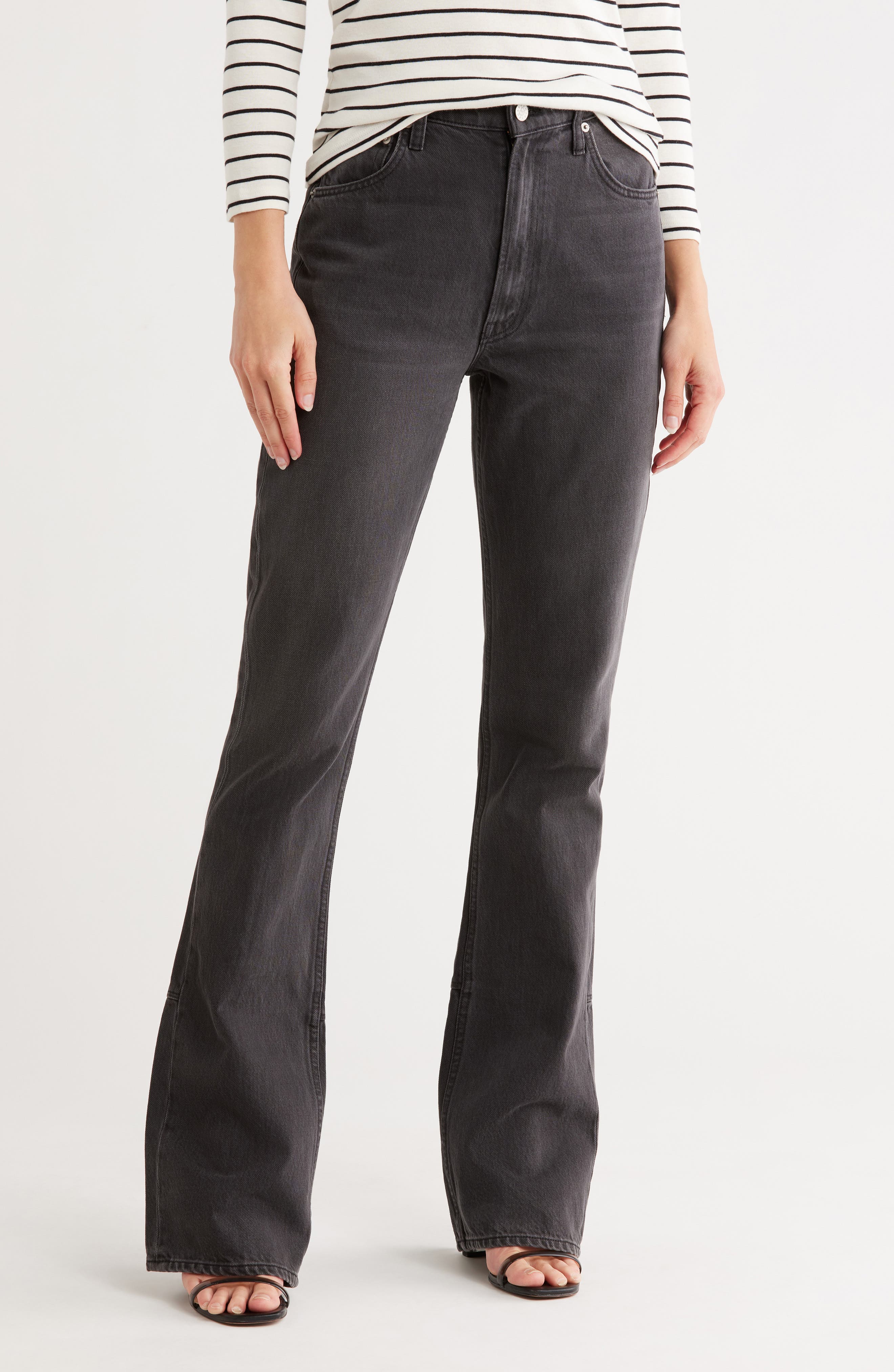 High Waist Slit Heel Flared Jeans - image 1