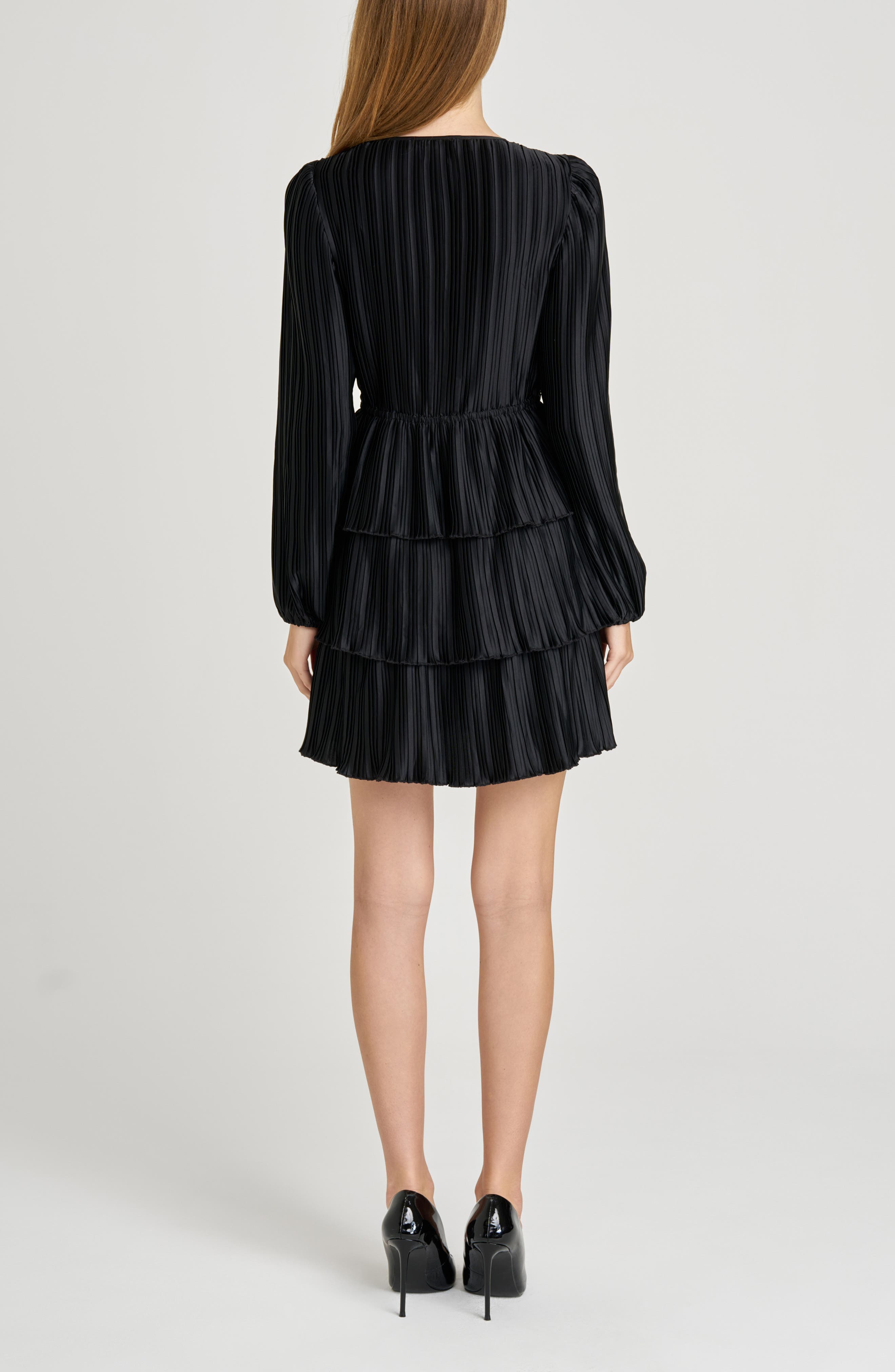 Melissa Plisse Long Sleeve Tiered Minidress - image 2