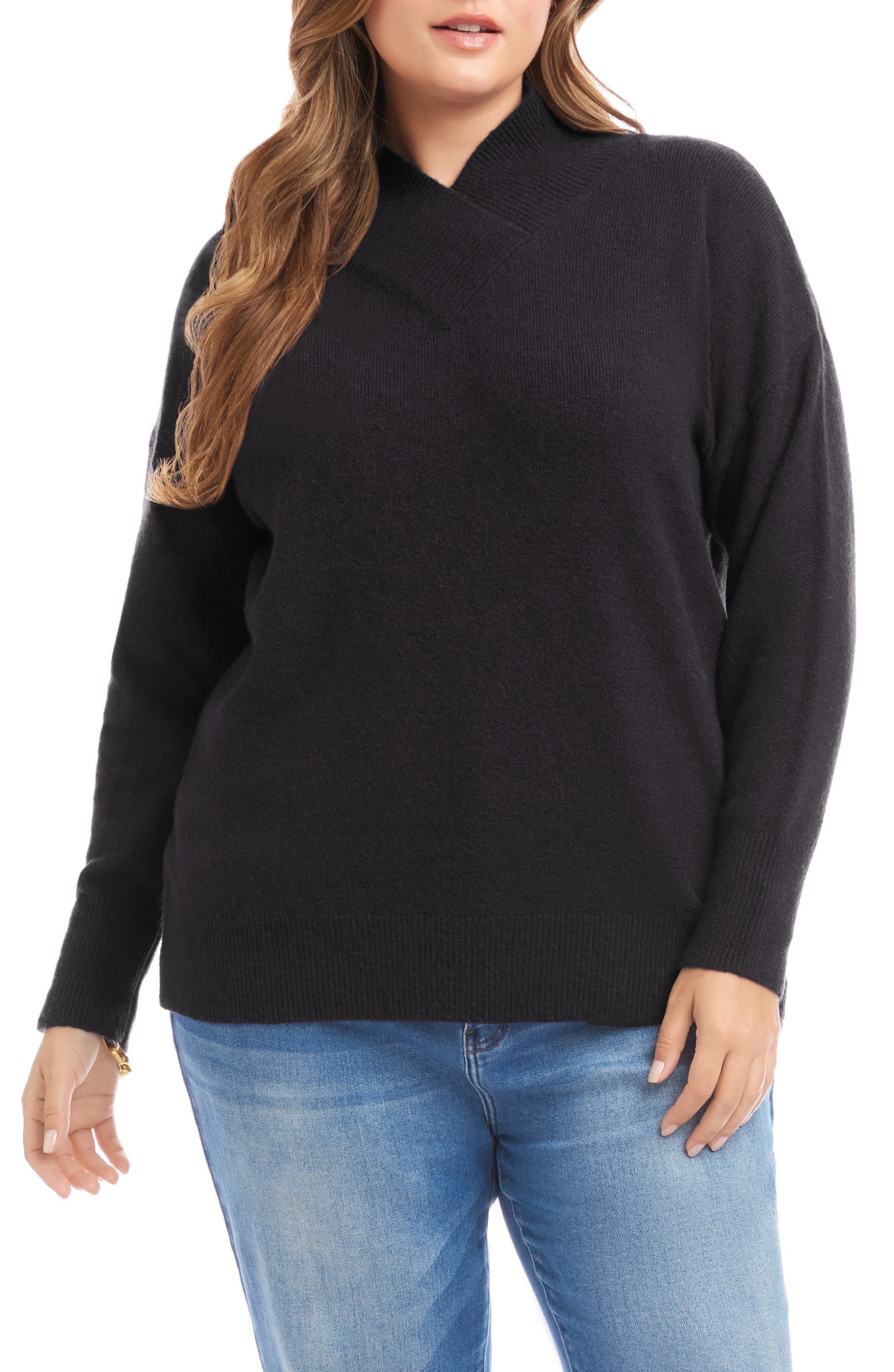 Crossover Collar Sweater - image 1