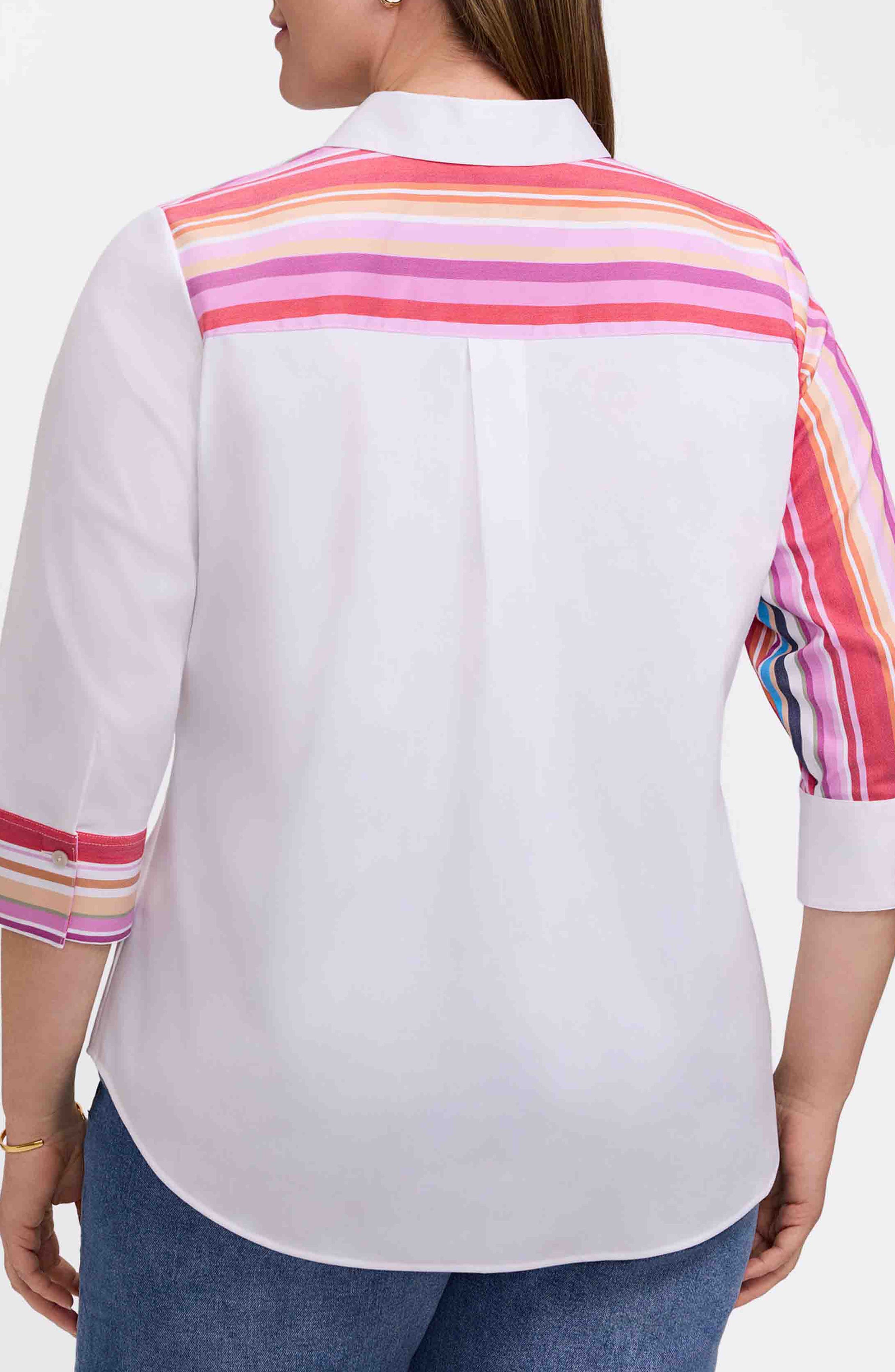 Charlie Colorful Mixed Stripe Button-Up Shirt - image 2