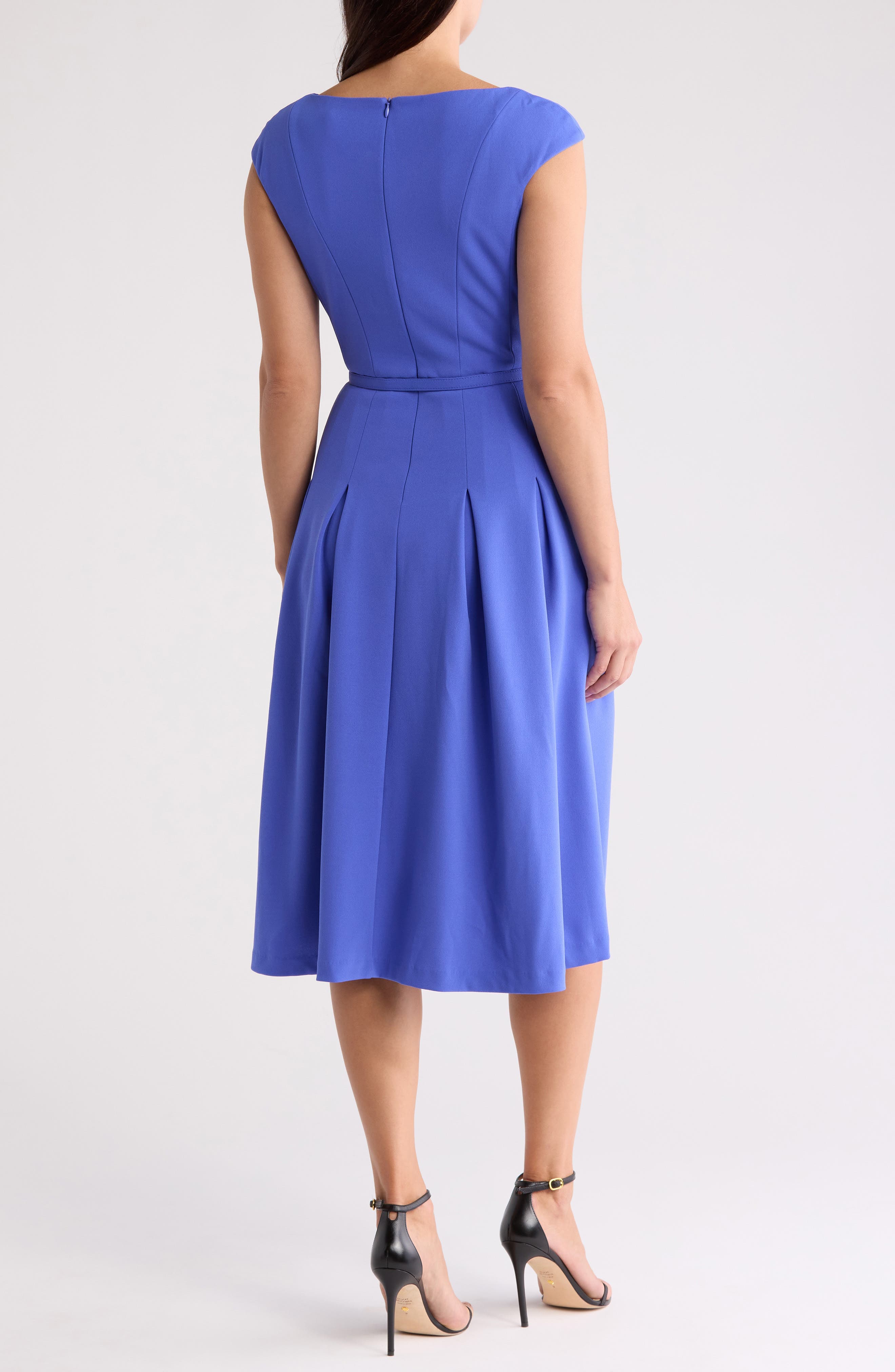 Bateau Neck Cap Sleeve Midi Dress - image 2