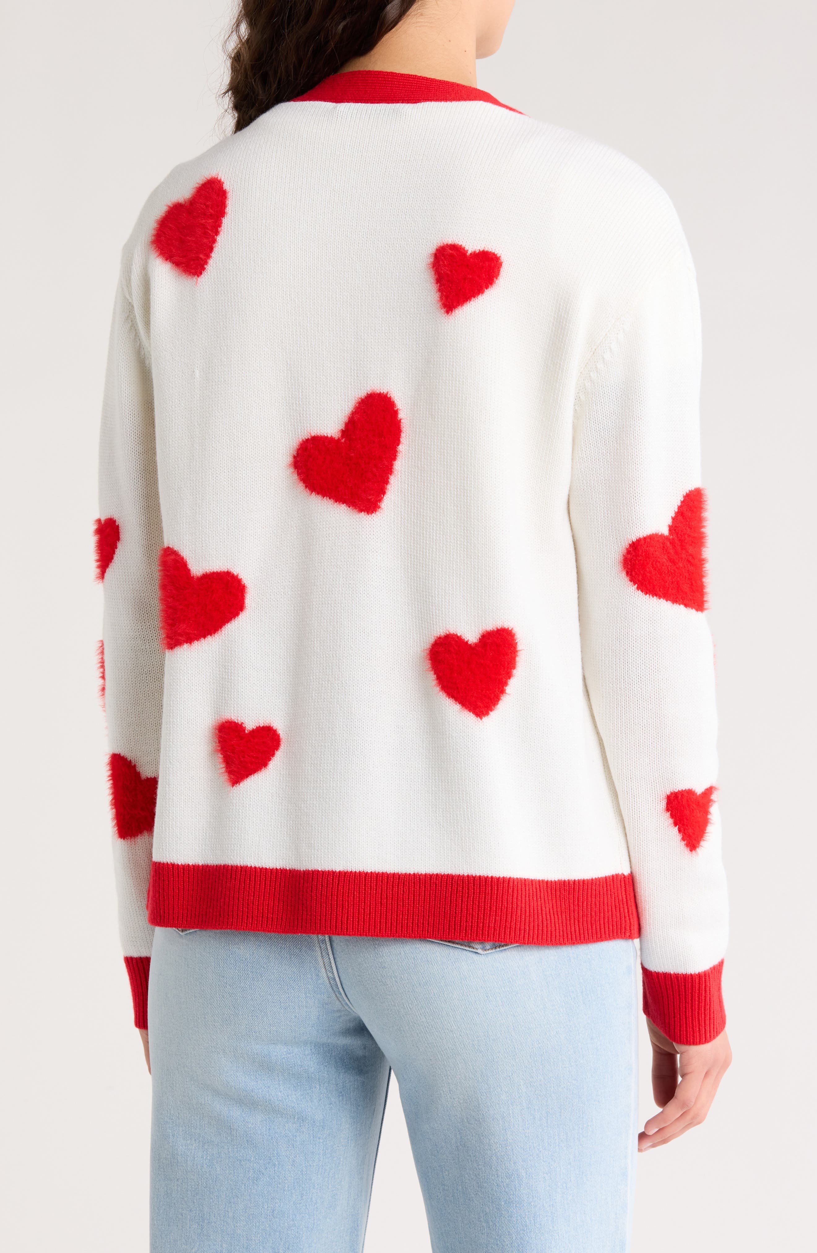 Bradley Intarsia Heart Wool Blend Cardigan - image 2