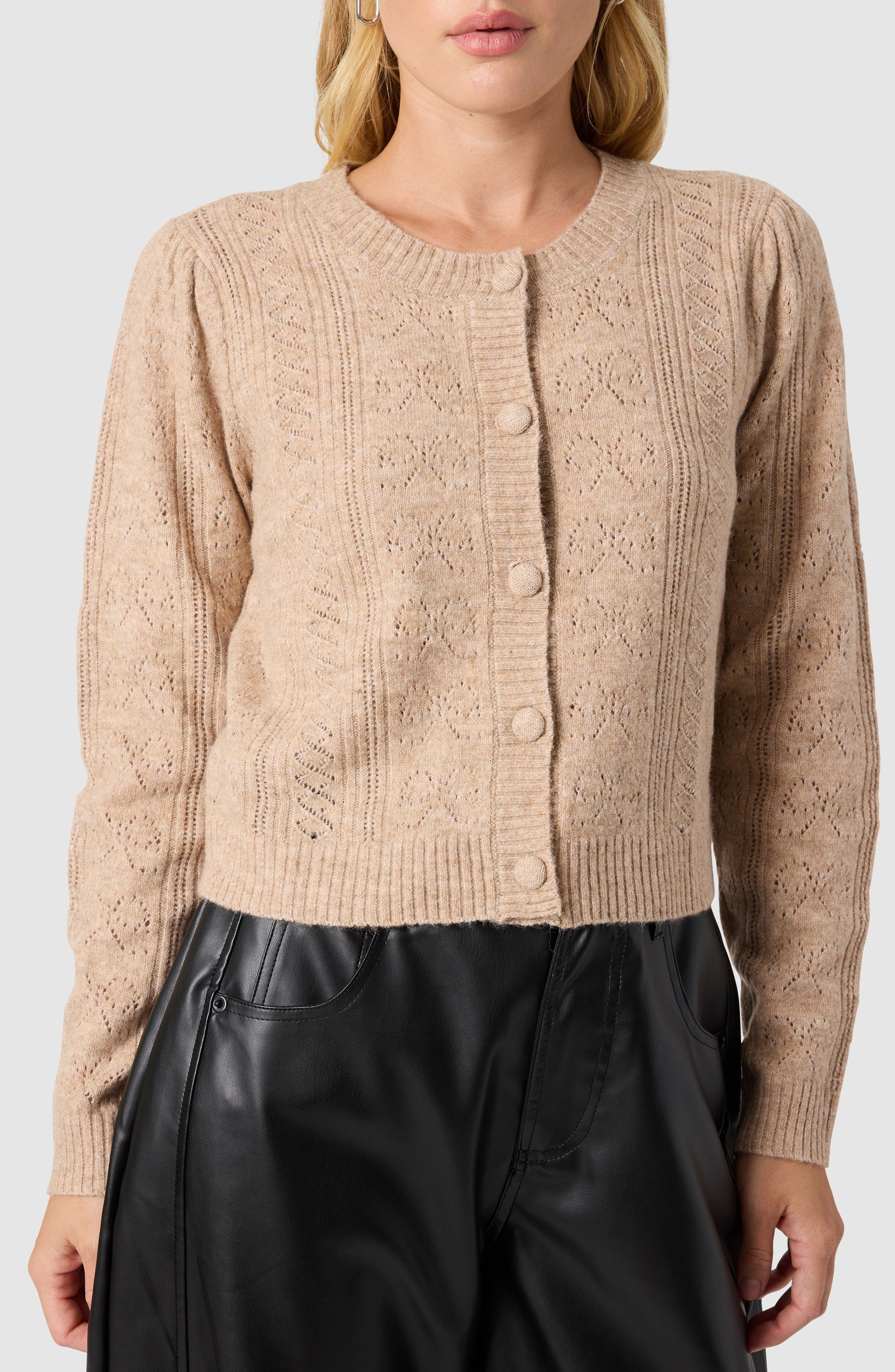 Bow Pointelle Stitch Cardigan - image 3