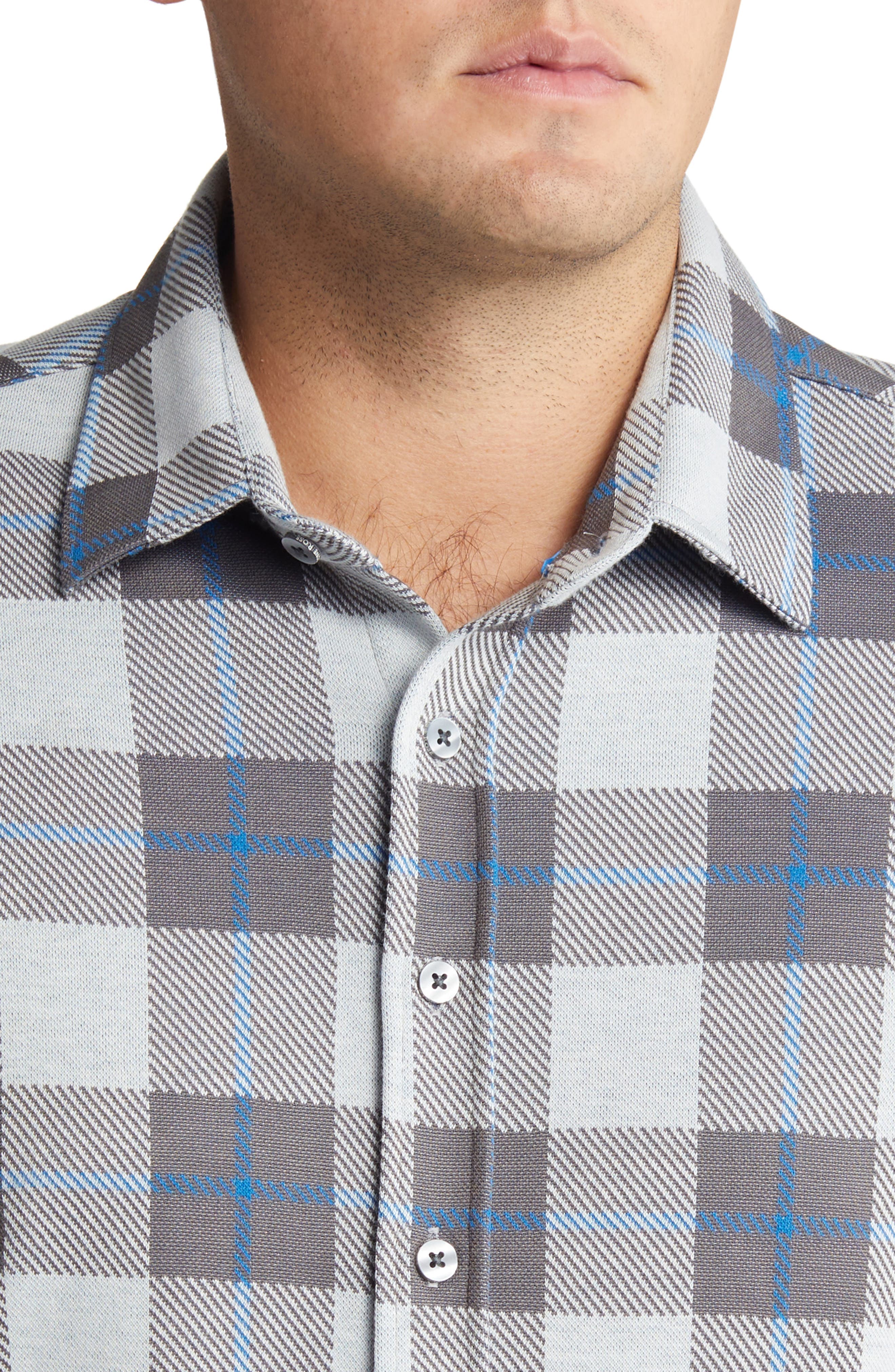 Men's Check Plaid Button-Up Shirt - image 2