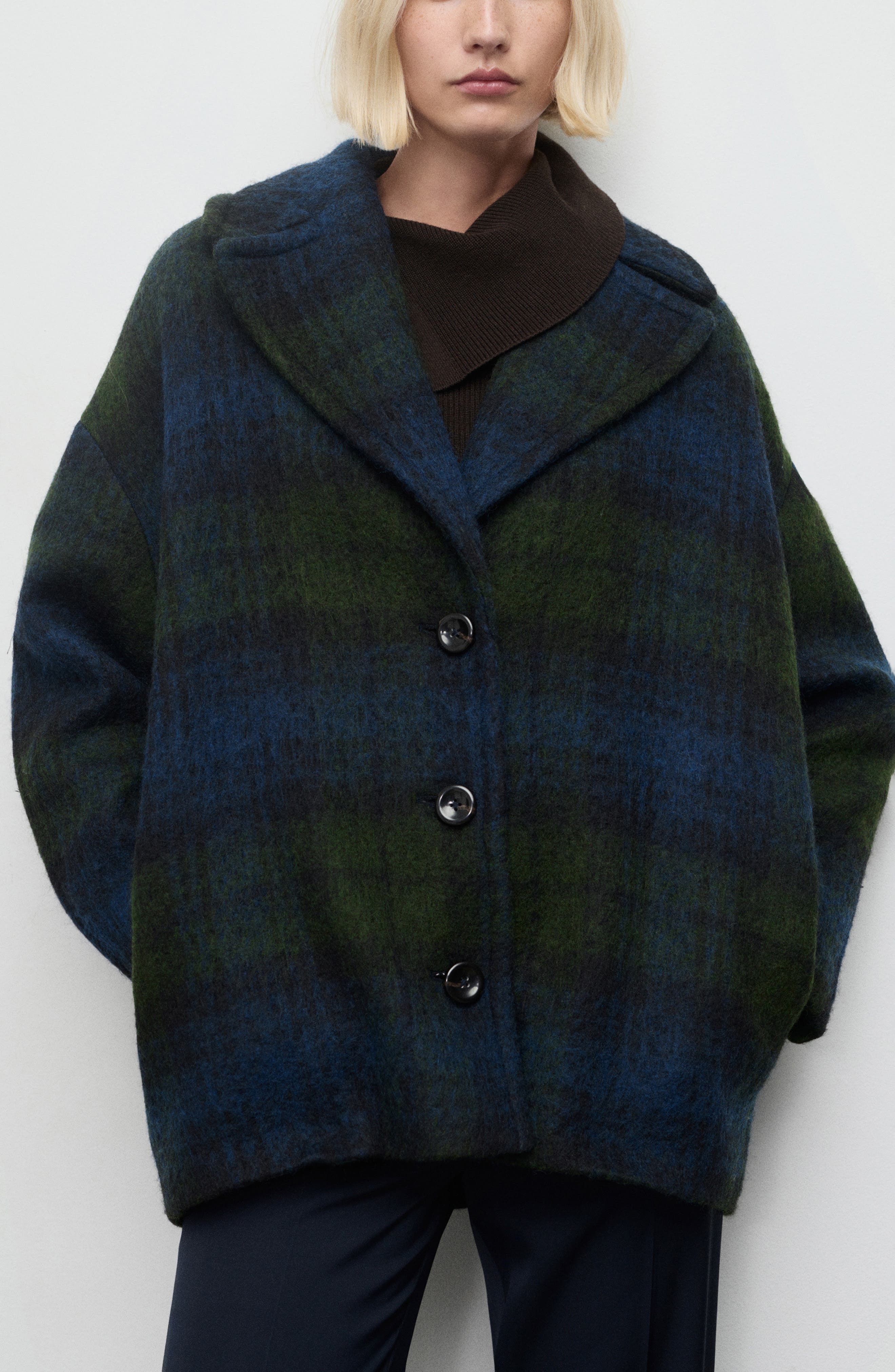 Check Print Oversize Coat - image 1