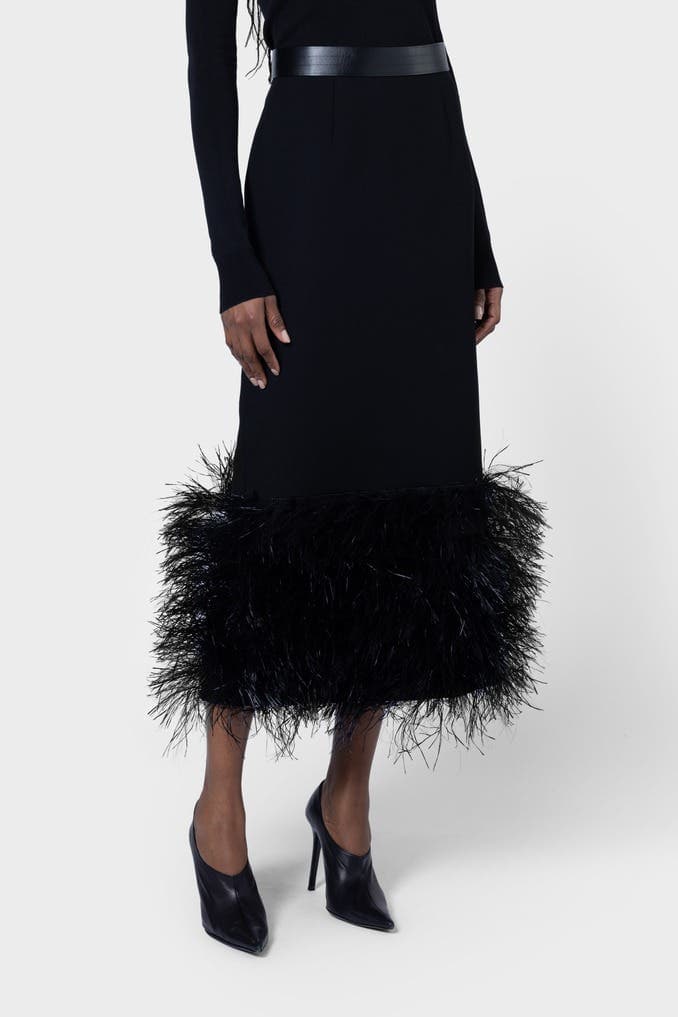 Zari Textured Pencil Skirt - image 1